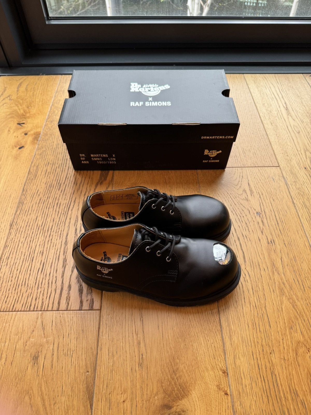 Raf Simons Raf Simons Dr Martens Asymmetric cut out steel toe derby Size US 7 / IT 37 - 1 Thumbnail