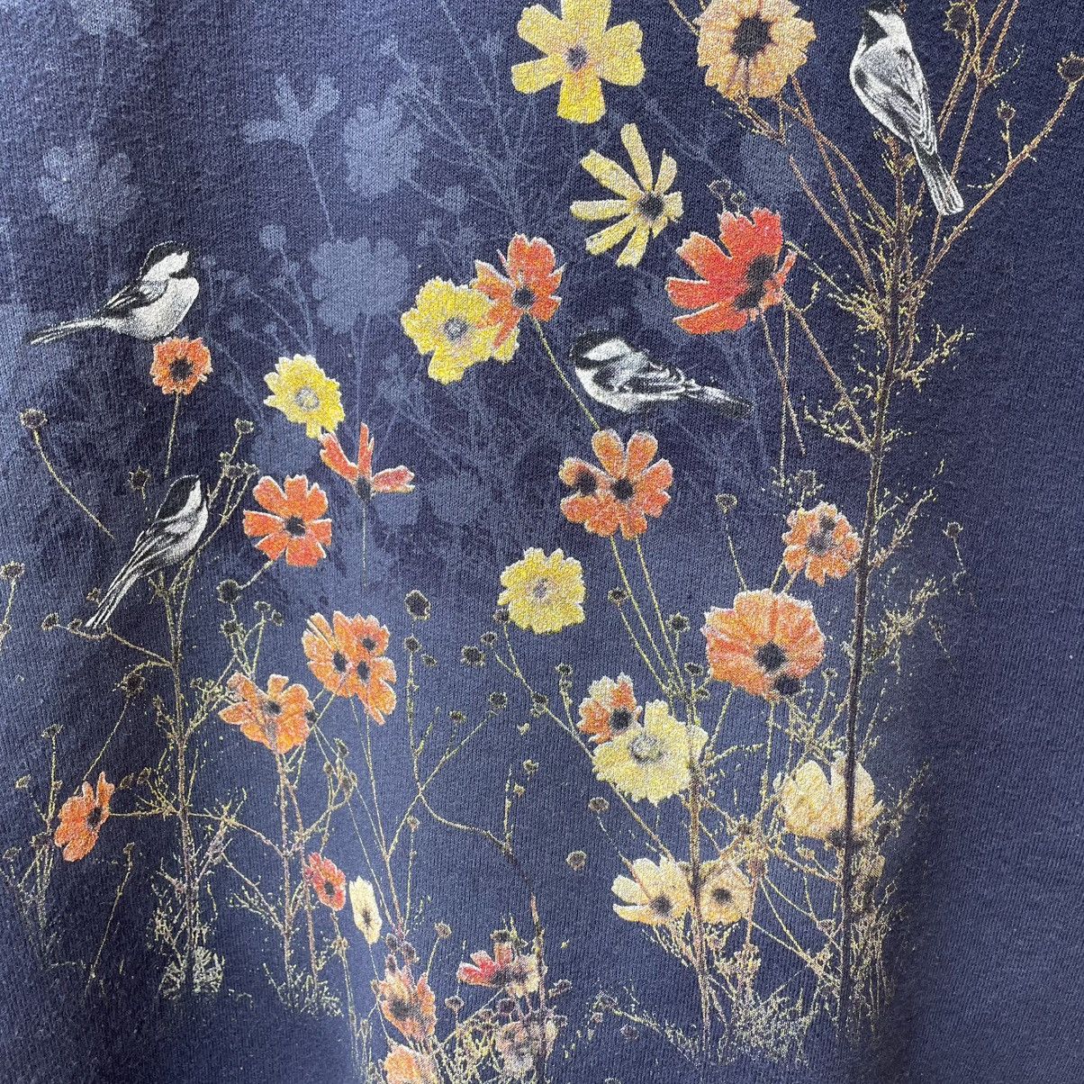 Other 🔥Vintage 90s Flower Cardinals Bird Sweatshirts Size US L / EU 52-54 / 3 - 6 Thumbnail