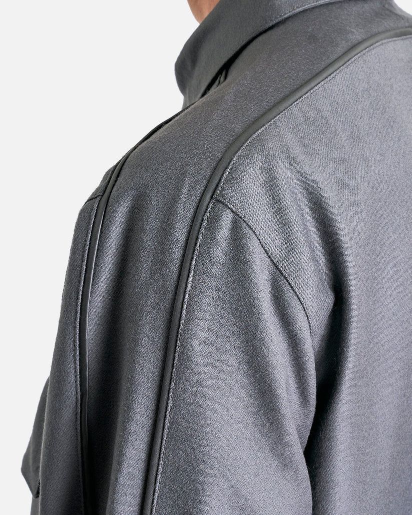 GR10K o1s1v1r1oon0925 Flannel Piping Overshirt in Grey Size US XL / EU 56 / 4 - 6 Thumbnail