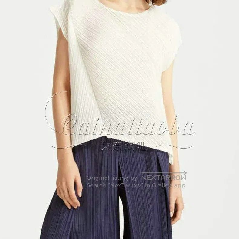 Issey Miyake Issey Miyake White Short Sleeve Size L / US 10 / IT 46 - 1 Thumbnail