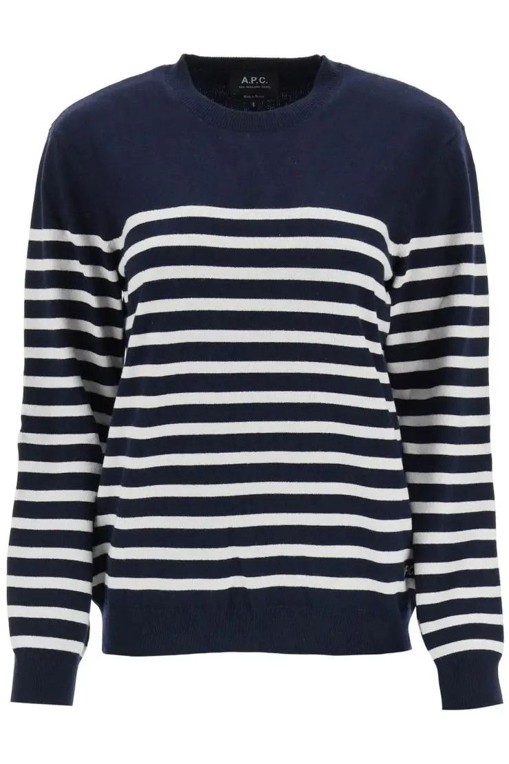 image of A P C O1S22I1N0324 Cotton Sweater In Blue, Women's (Size Medium)