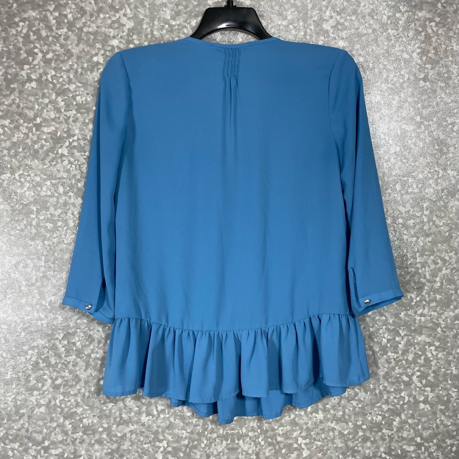Banana Republic Banana Republic Womens Blue Pintuck Ruffle Blouse - Small Size S / US 4 / IT 40 - 6 Thumbnail