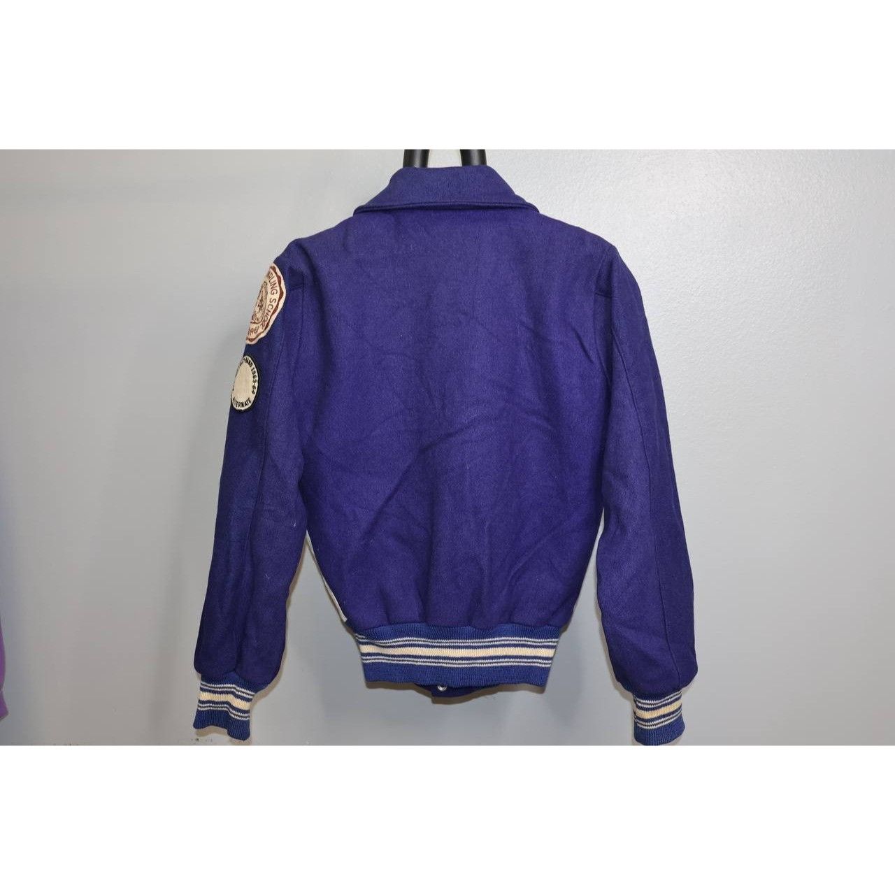 Vintage Vintage 60s Fab Knit Wool Varsity Letterman Jacket Blue 36 Size US S / EU 44-46 / 1 - 3 Thumbnail