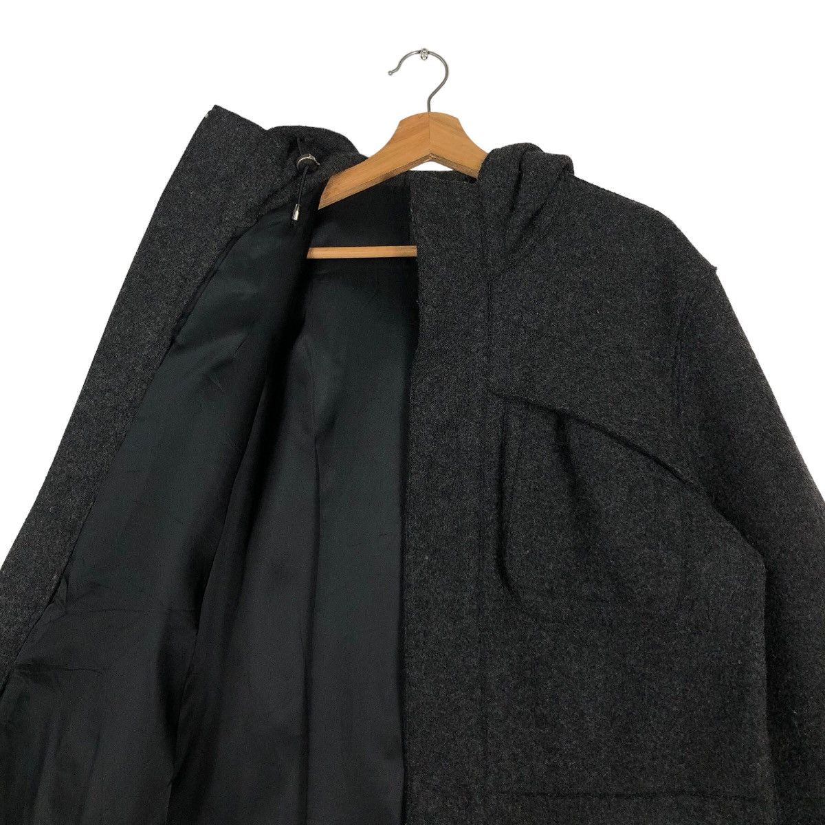 Issey Miyake 🔥Rich Black - Wool Hunting Jacket Double Layer Tete Homme Size US L / EU 52-54 / 3 - 10 Thumbnail
