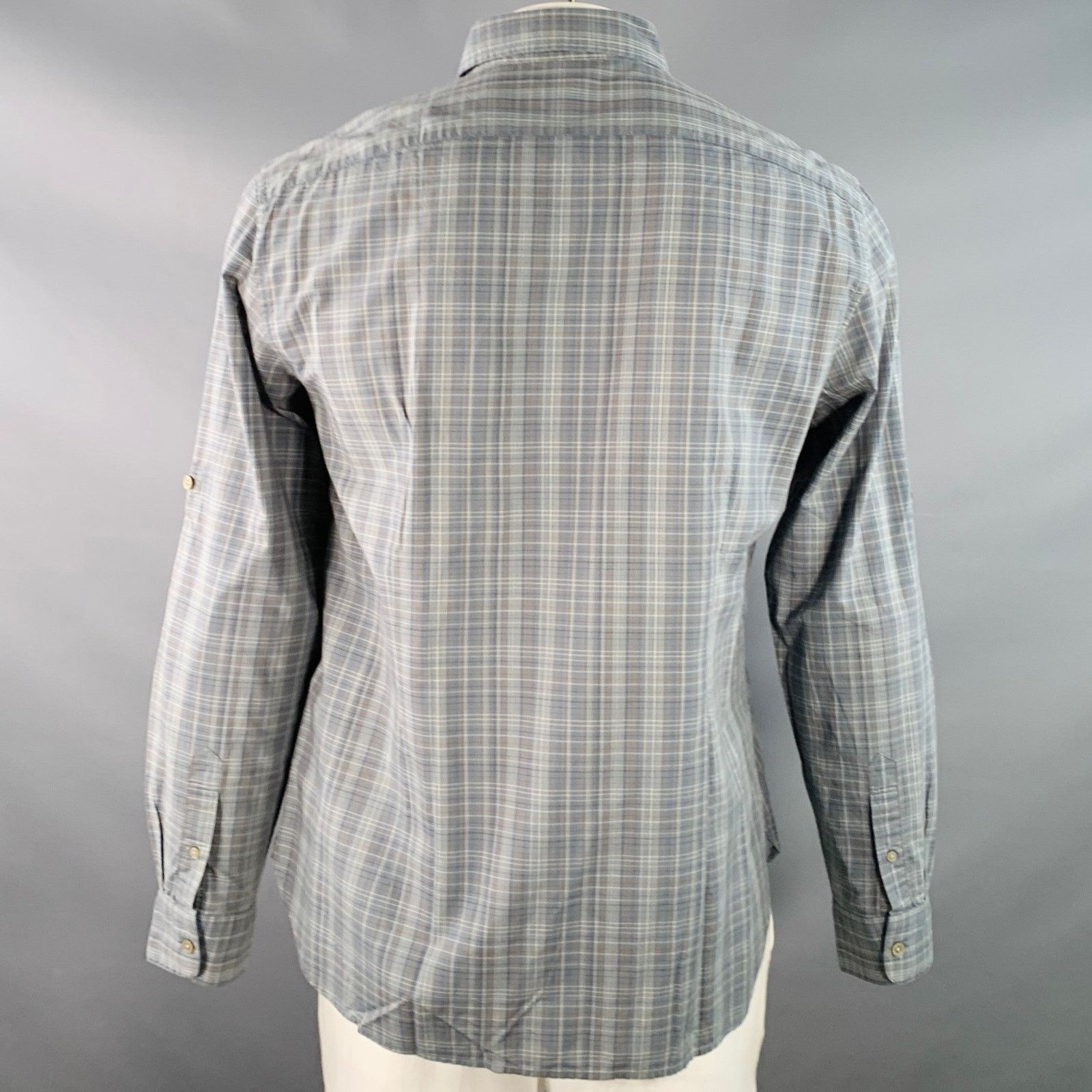 John Varvatos Multi Color Cotton Button Down Collar Roll Tab Shirt Size US L / EU 52-54 / 3 - 4 Thumbnail