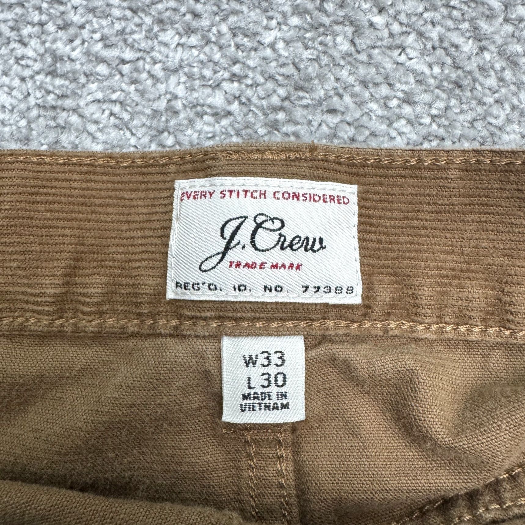 J.Crew J.Crew 484 Corduroy Slim Fit Chino Pants Mens 33x30 Brown Cotton Straight Leg Size US 33 - 6 Thumbnail