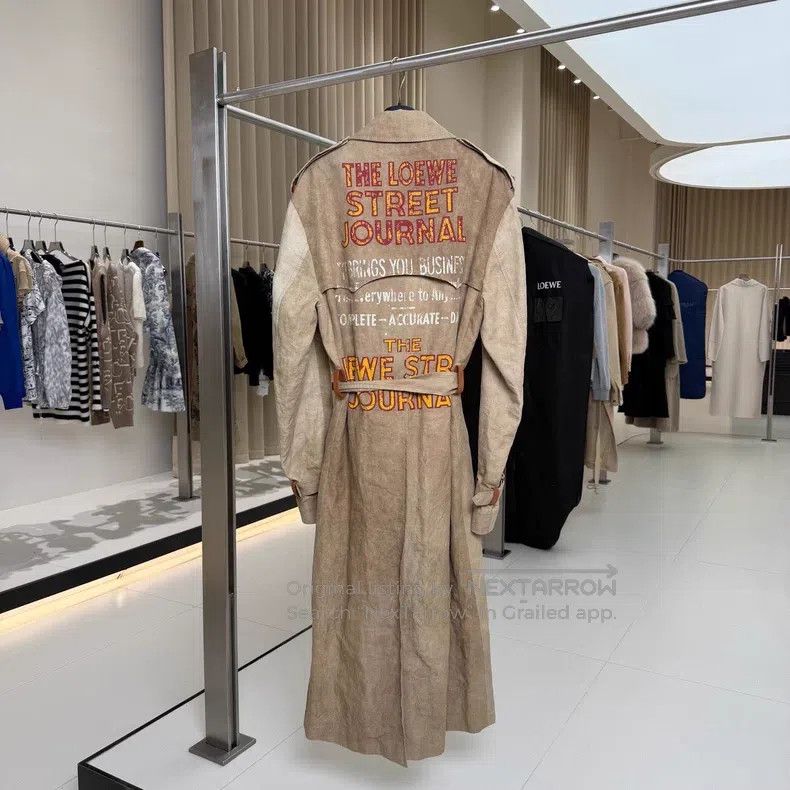 Loewe Loewe Khaki Leather Patch Linen Windbreaker Jacket Size XL / US 12-14 / IT 48-50 - 3 Thumbnail