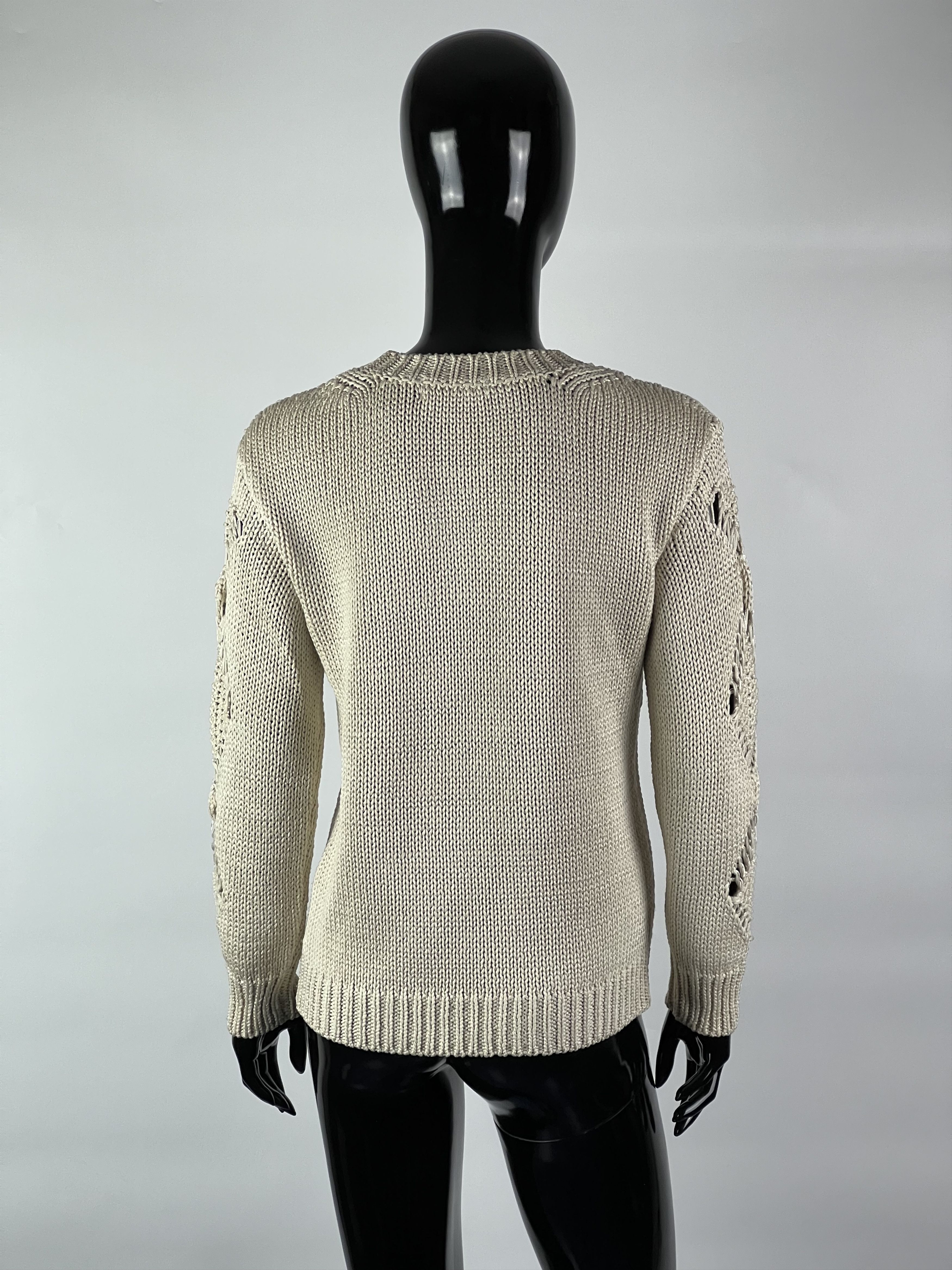 Sandro Sandro Women's Beige Knit Sweater Size 1 Size S / US 4 / IT 40 - 3 Thumbnail