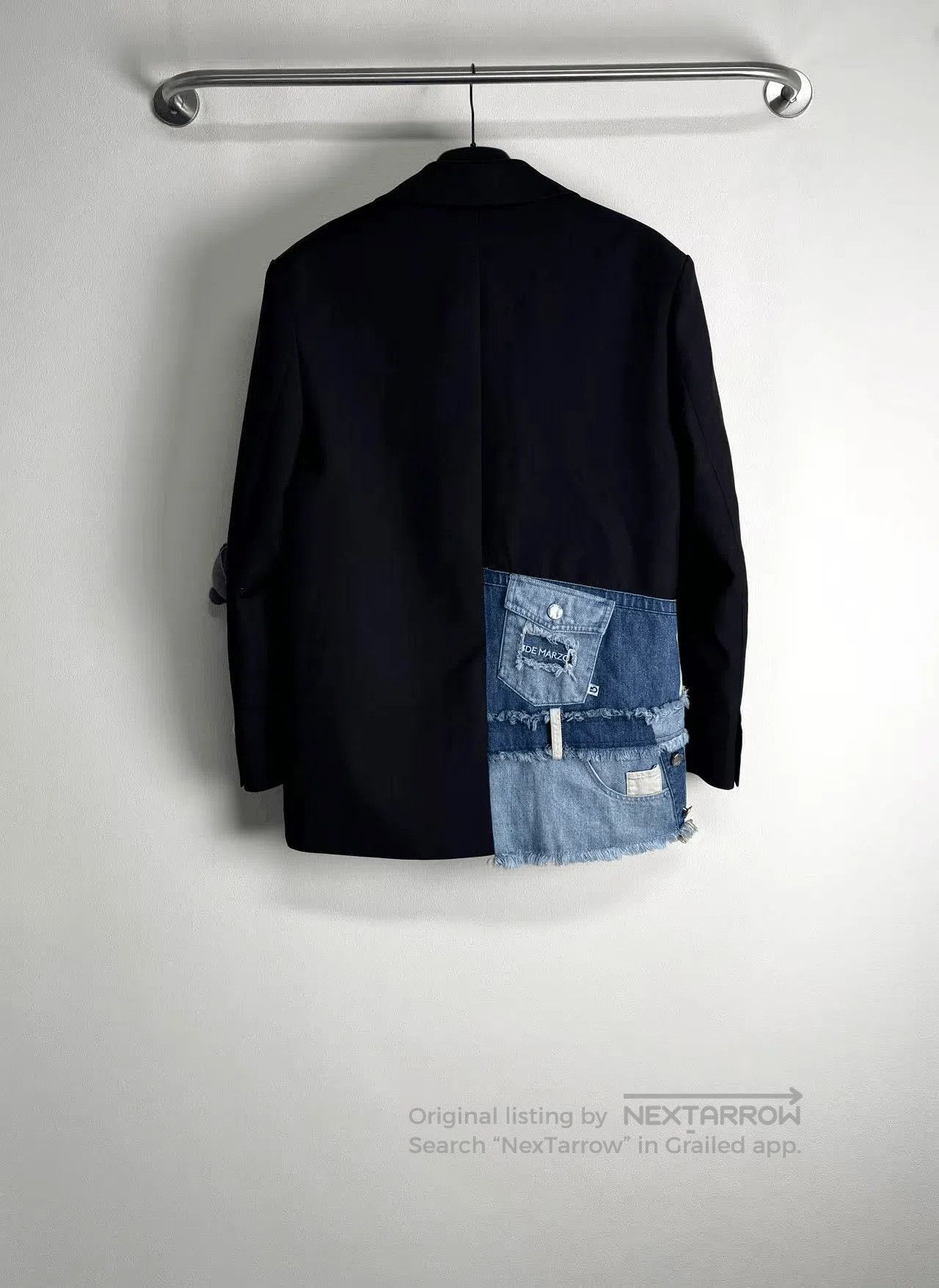 13DE MARZO 13DE MARZO Black Denim Bear Blazer. Size M / US 6-8 / IT 42-44 - 2 Thumbnail
