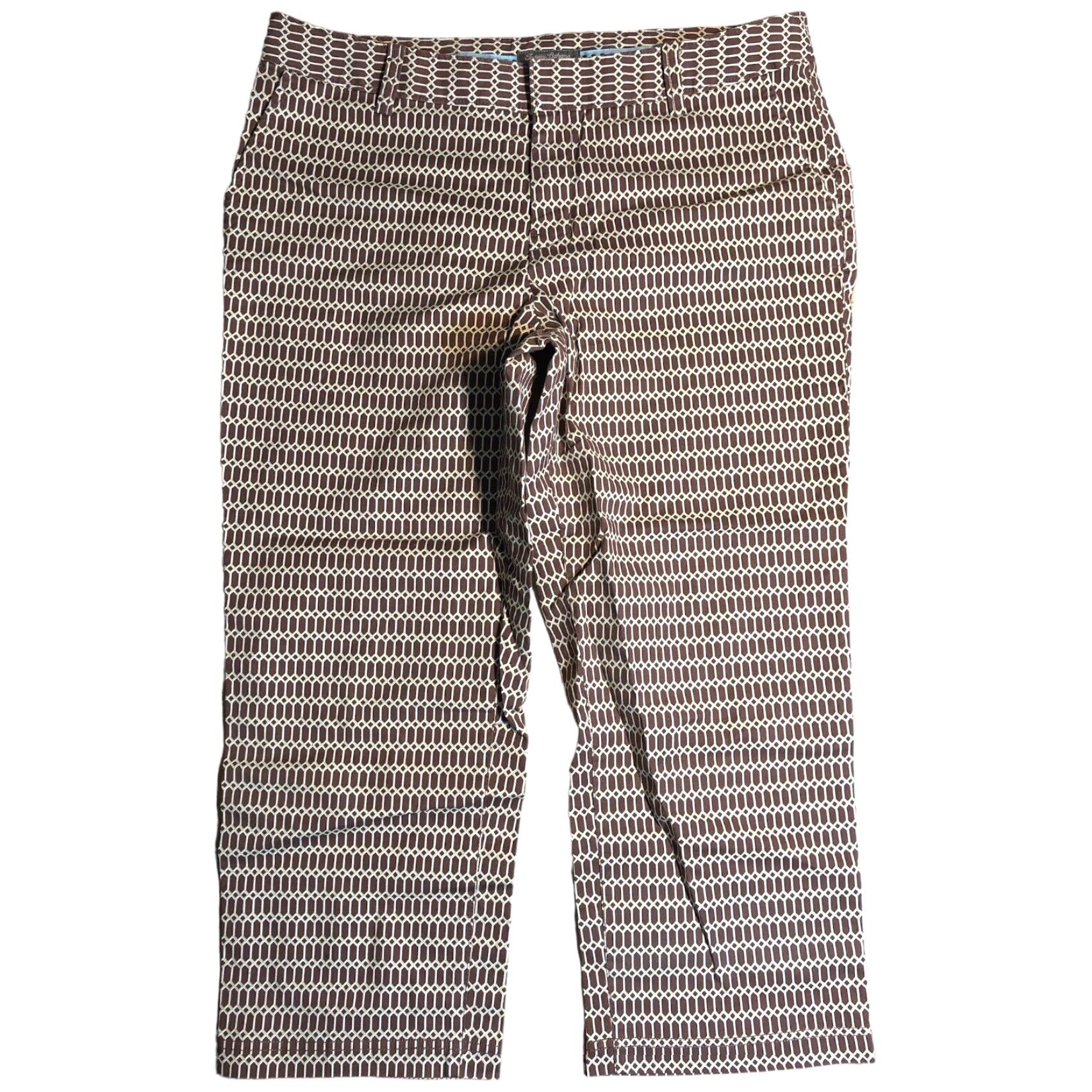 Tommy Bahama Tommy Bahama Capri Pants Womens 14 Regular Brown Geometric Capri Pants Capri Brown Geometric 14 Womens Mens? Size 36" / US 14 / IT 50 - 2 Thumbnail