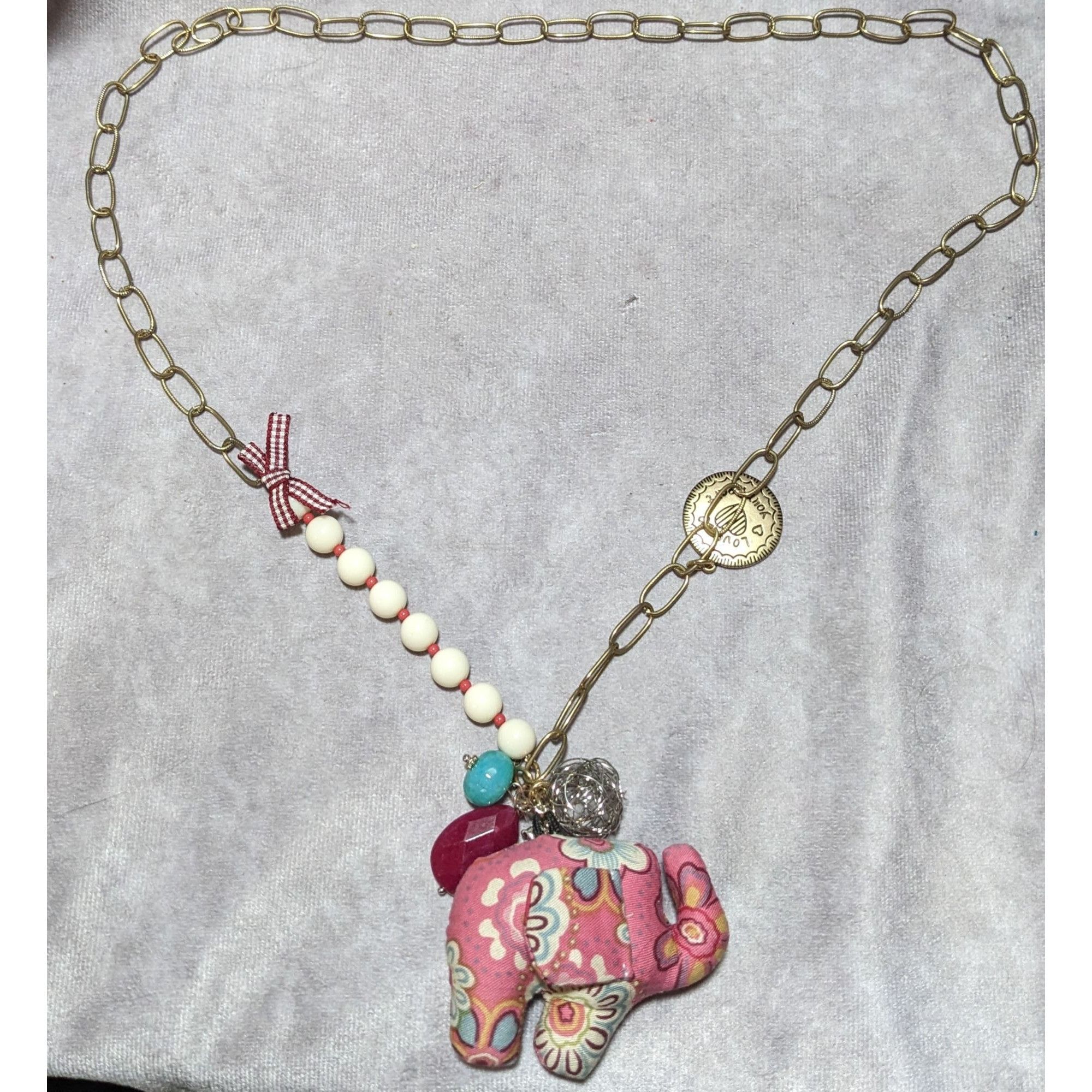 Other Cottagecore Pink Plush Elephant Necklace Size ONE SIZE - 10 Thumbnail