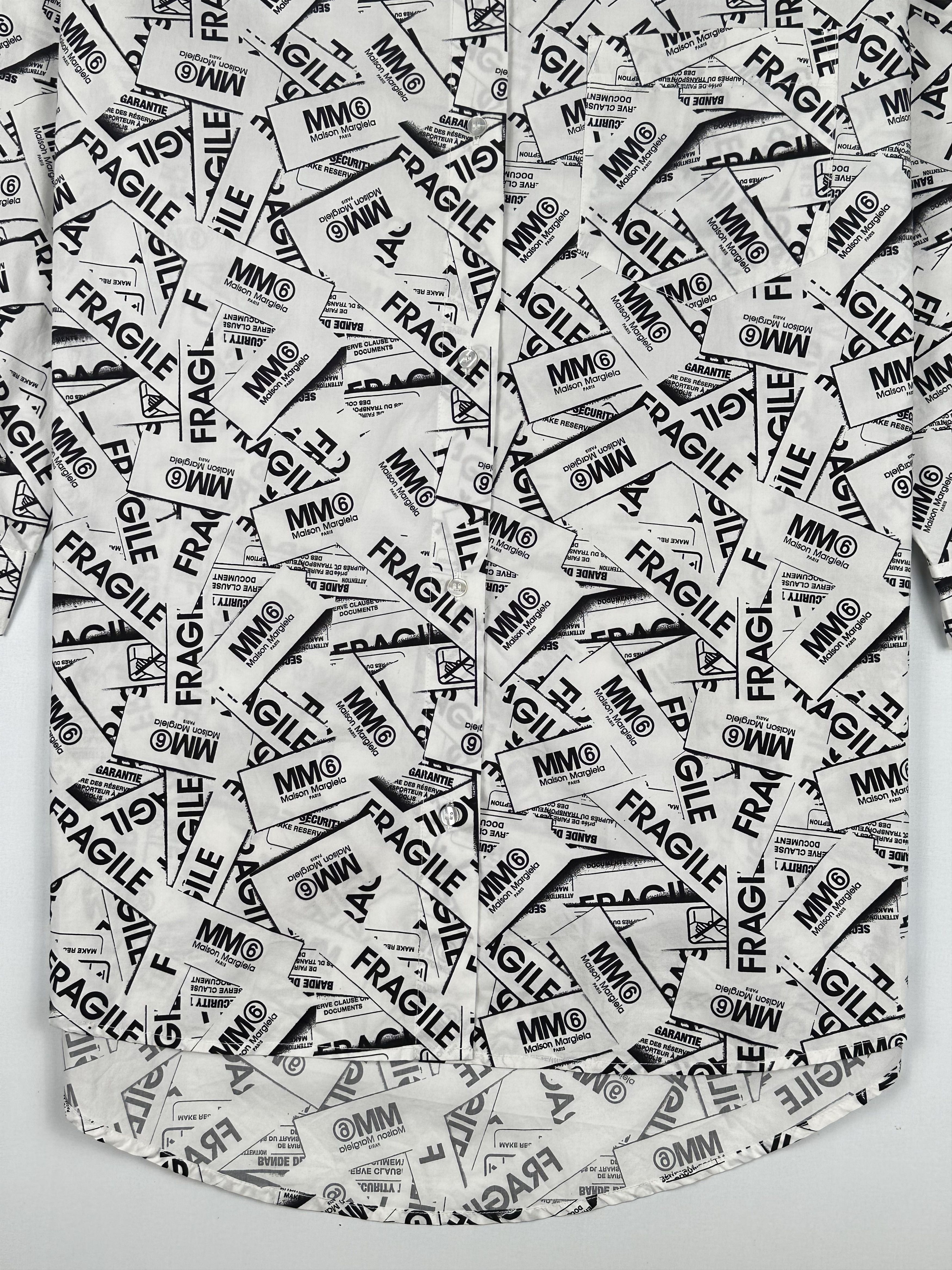 Maison Margiela MM6 Fragile Label Print Shirt Size US L / EU 52-54 / 3 - 4 Thumbnail