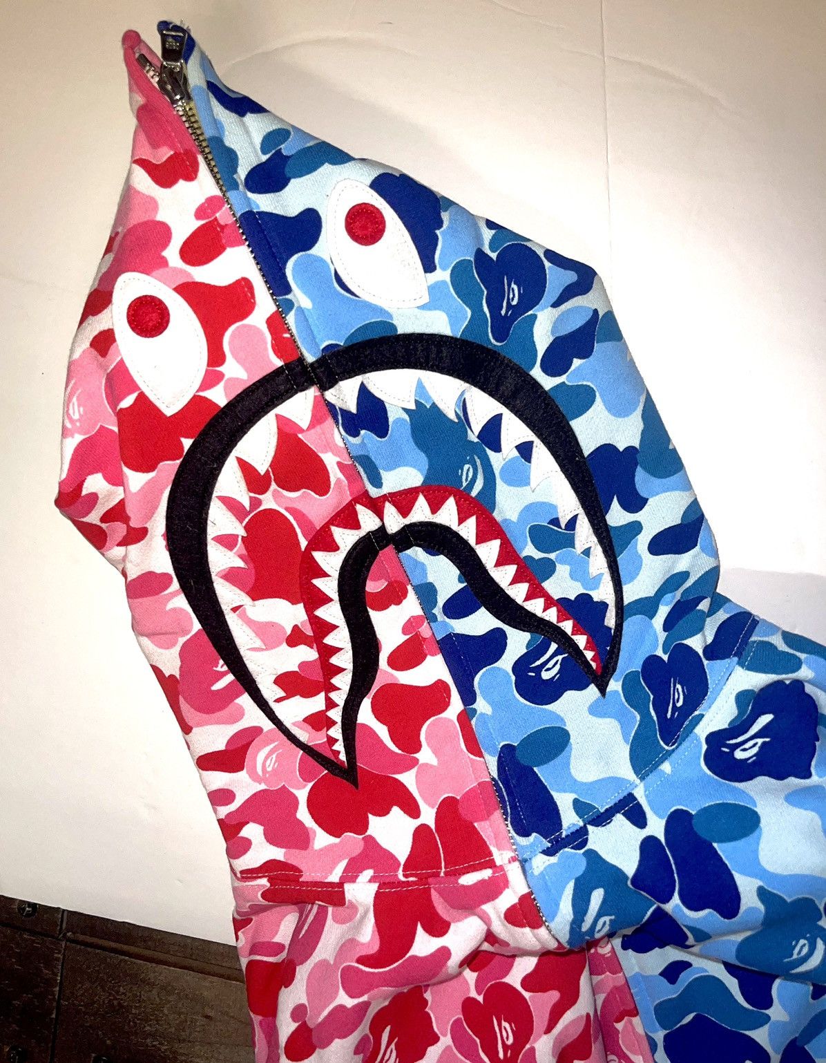 Bape BAPE ABC Camo Separate Shark Full Zip Hoodie 'Pink' Size US XL / EU 56 / 4 - 3 Thumbnail