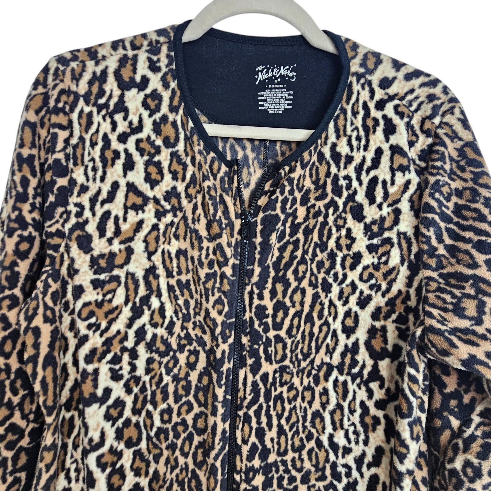 Nick Fouquet Nick & Nora Women Pajamas Leopard Print M Full Zip Sleepwear Size 38" / US 16 / IT 52 - 2 Thumbnail