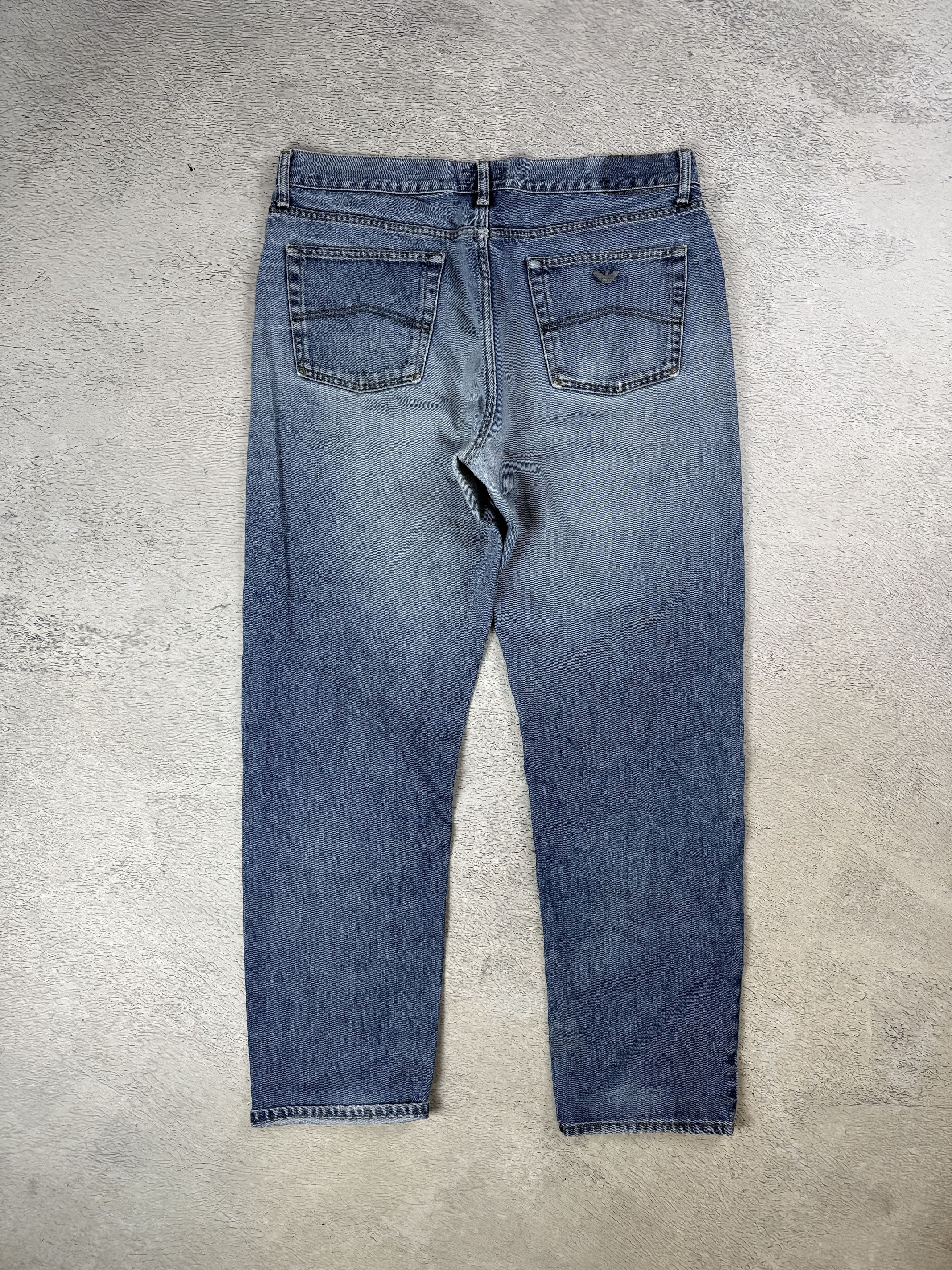 Armani × Vintage Armani Jeans Vintage Pants J16 Relaxed Fit Straight Blue Size US 38 / EU 54 - 3 Thumbnail