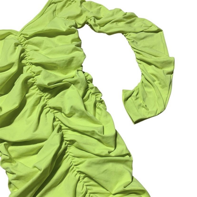Helmut Lang HELMUT LANG RUCHED MIDI DRESS ACID LIME Size S / US 4 / IT 40 - 5 Thumbnail