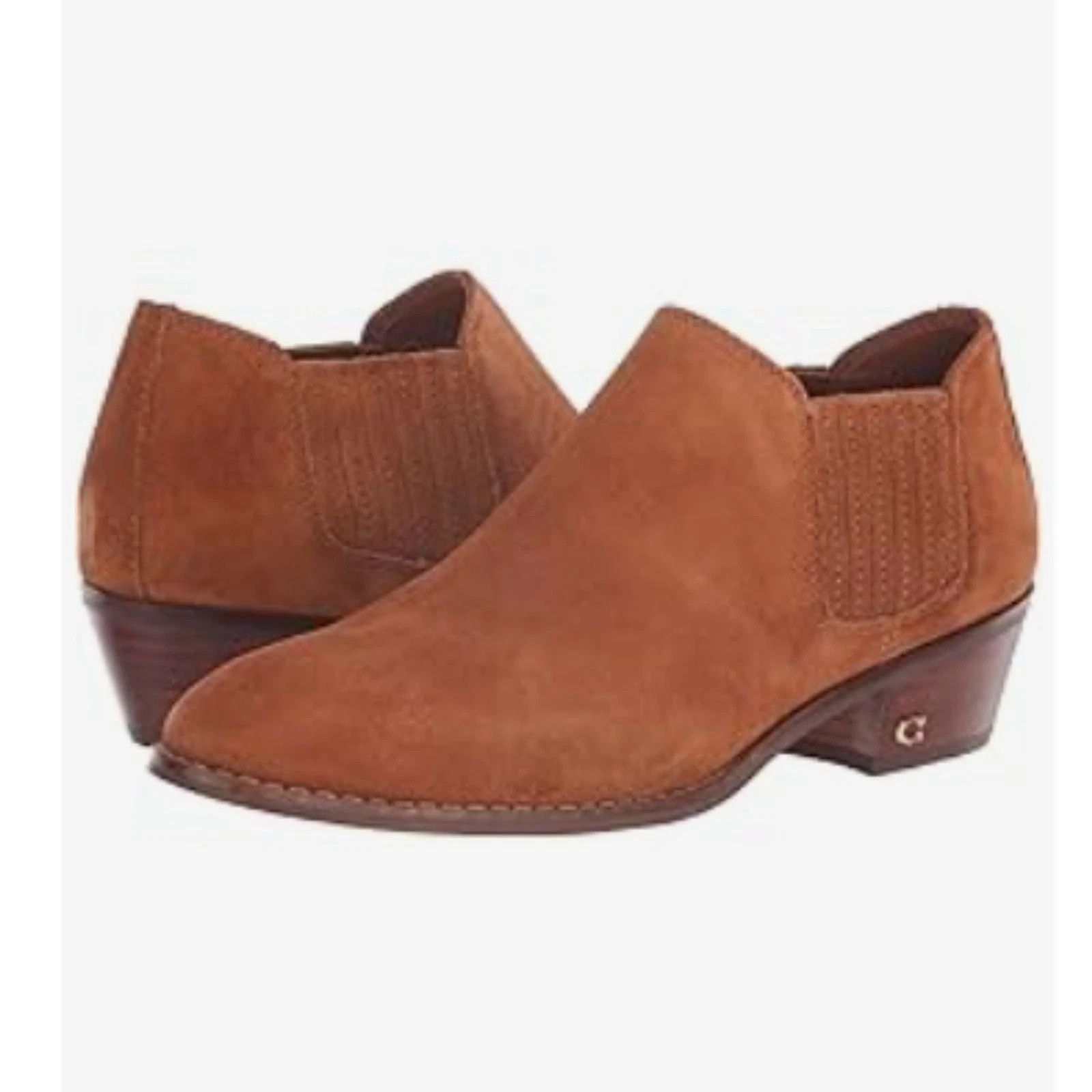 Coach Coach Devin suede ankle booties( tan/saddle) Size US 7.5 / IT 37.5 - 1 Thumbnail