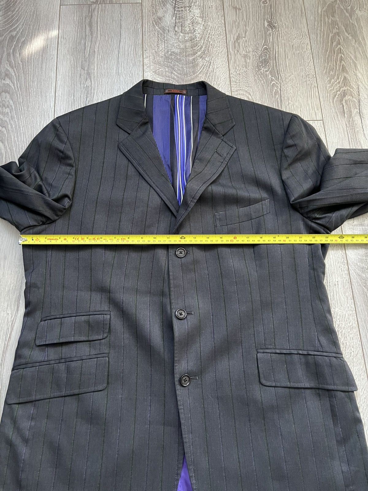 Etro Vintage Etro Milano Striped Blazer Classic Suit Wool Size 58 Size 50R - 18 Thumbnail
