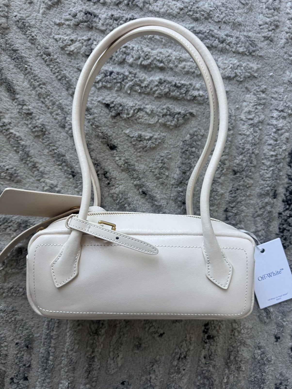 Off-White Off-White East West Shoulder Bag Light Beige Ivory Leather Size ONE SIZE - 3 Thumbnail