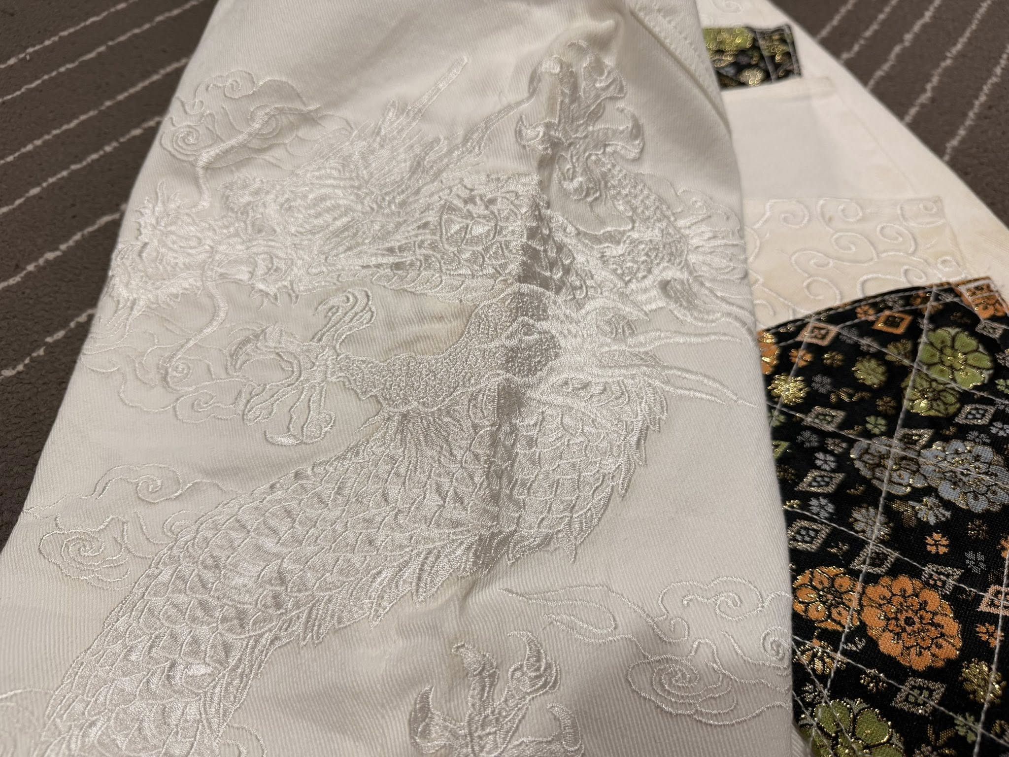 Japanese Brand YAKATA DENIM Japanese Dragon embroidery W29 2770 Size 29" - 7 Thumbnail