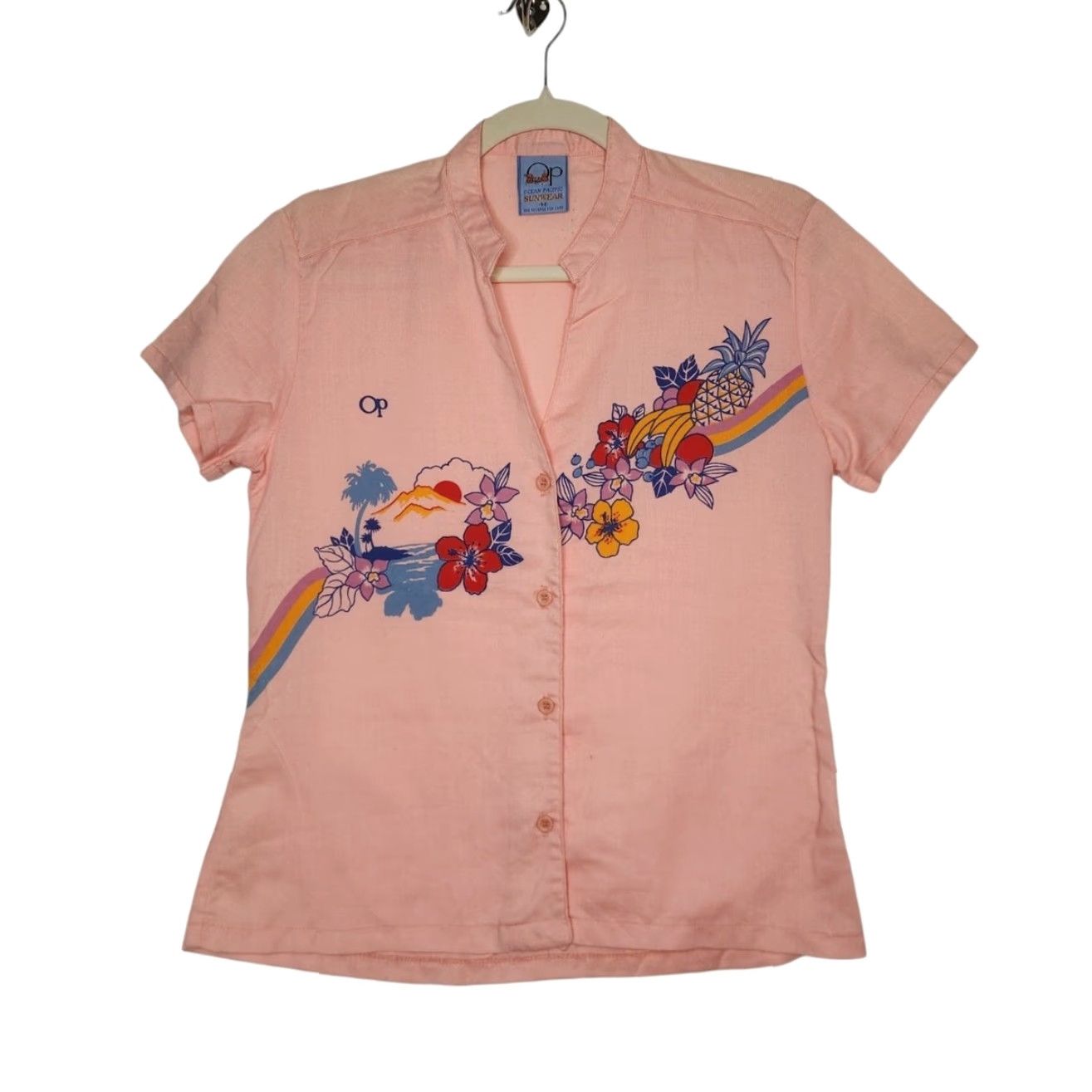 Ocean Pacific VINTAGE Ocean Pacific Button Shirt Womens Hawaii Surf Surfing Beach Coastal Ocean Pacific Shirt Womens M Multi Coastal 90s Girlfriends? Size M / US 6-8 / IT 42-44 - 2 Thumbnail