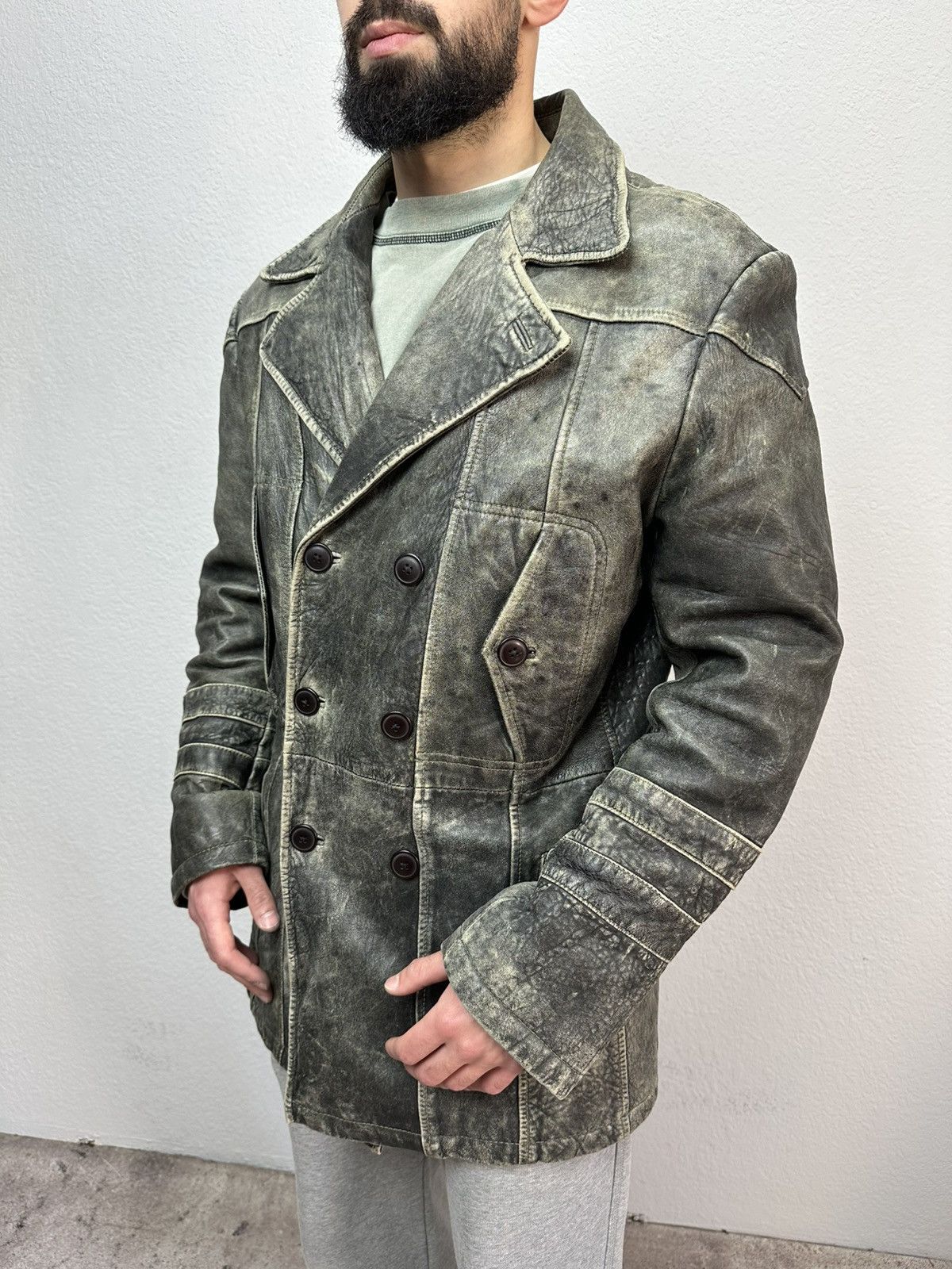 If Six Was Nine Vintage Y2K Leather Jacket Double Breasted Like YSL Archival Size US M / EU 48-50 / 2 - 4 Thumbnail