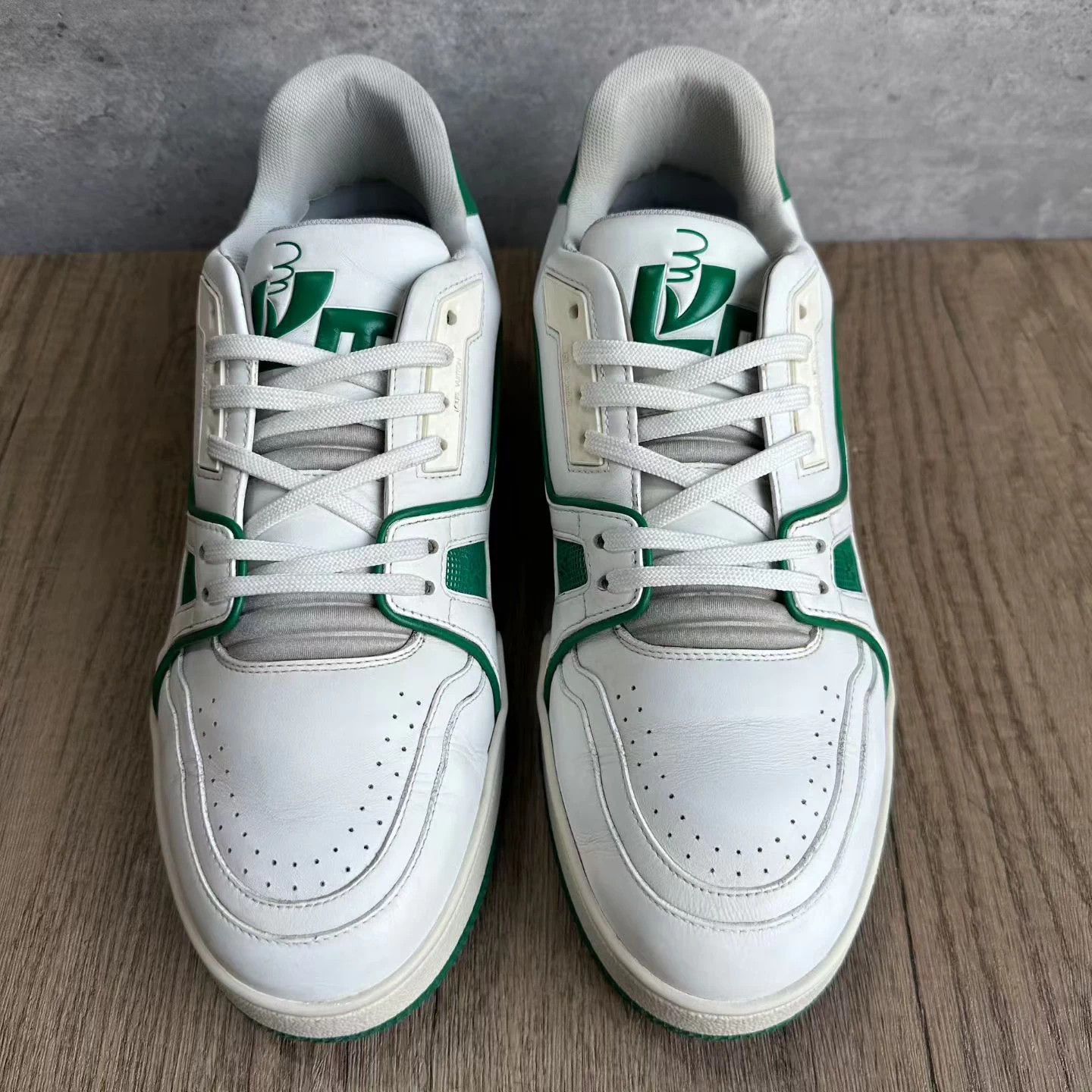 Louis Vuitton LV Trainer, original white and green, size 42.5 Size US 9.5 / EU 42-43 - 1 Thumbnail