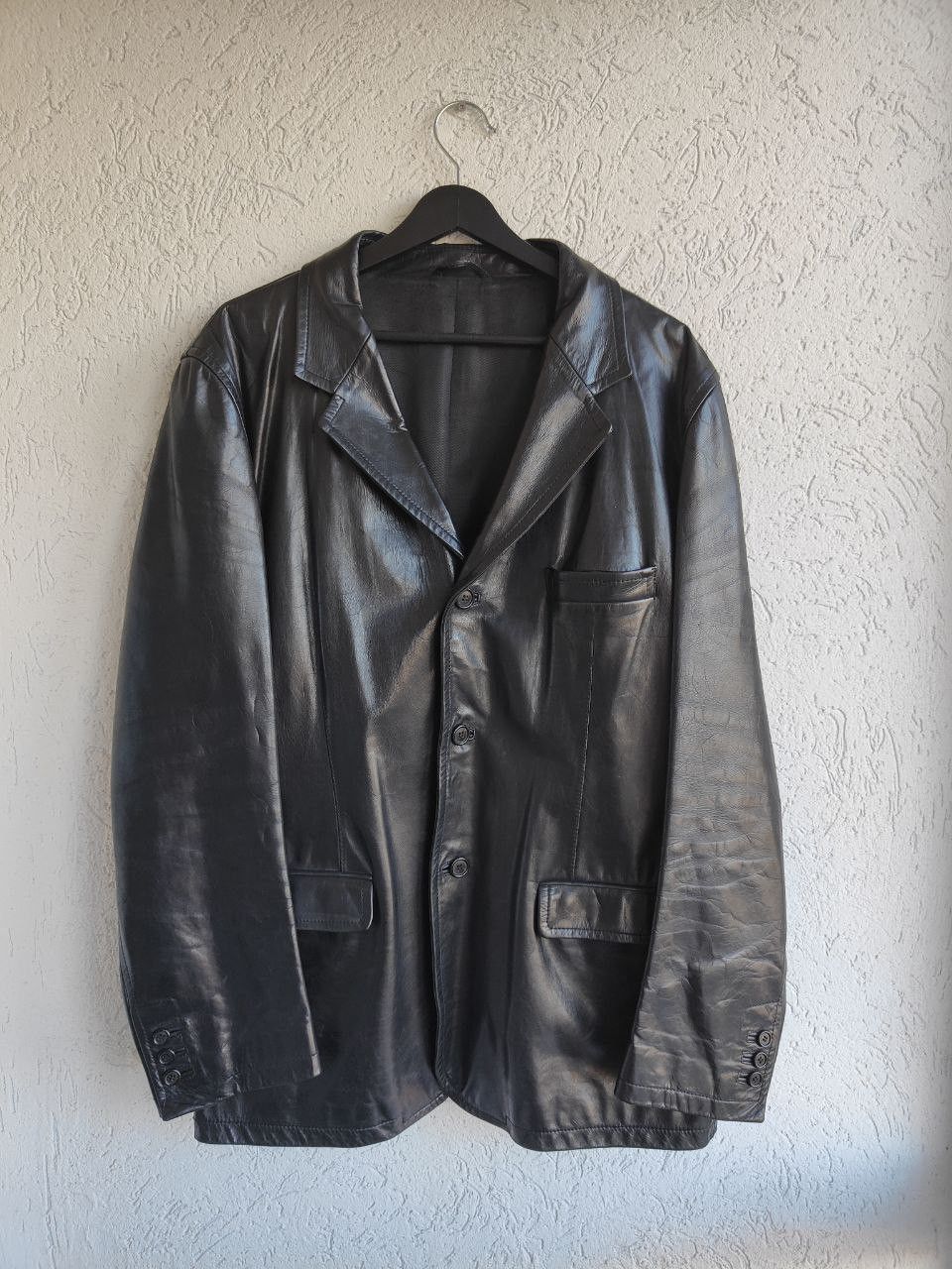 Prada Prada Heavyweight Leather 3 Buttons Coat Blazer Jacket Size US L / EU 52-54 / 3 - 2 Thumbnail