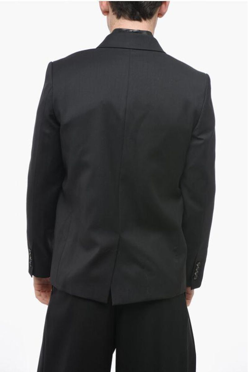 Amiri o1gr1nt1024 Leather Scarf Blazer in Black Size US M / EU 48-50 / 2 - 2 Thumbnail