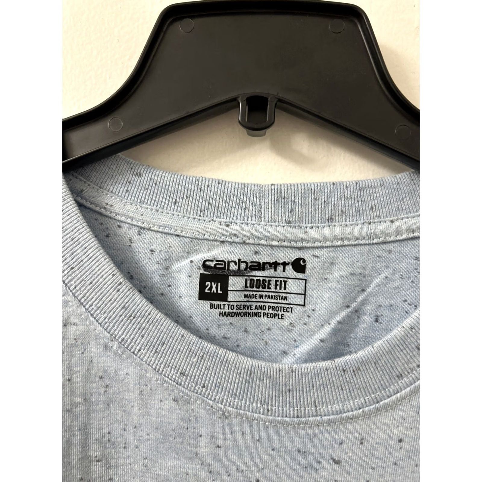 Carhartt Carhartt Shirt Mens 2XL Blue Loose Fit Heavyweight Pocket S/S Speckled Crew Neck Everyday Casual Mens Size US XXL / EU 58 / 5 - 5 Thumbnail