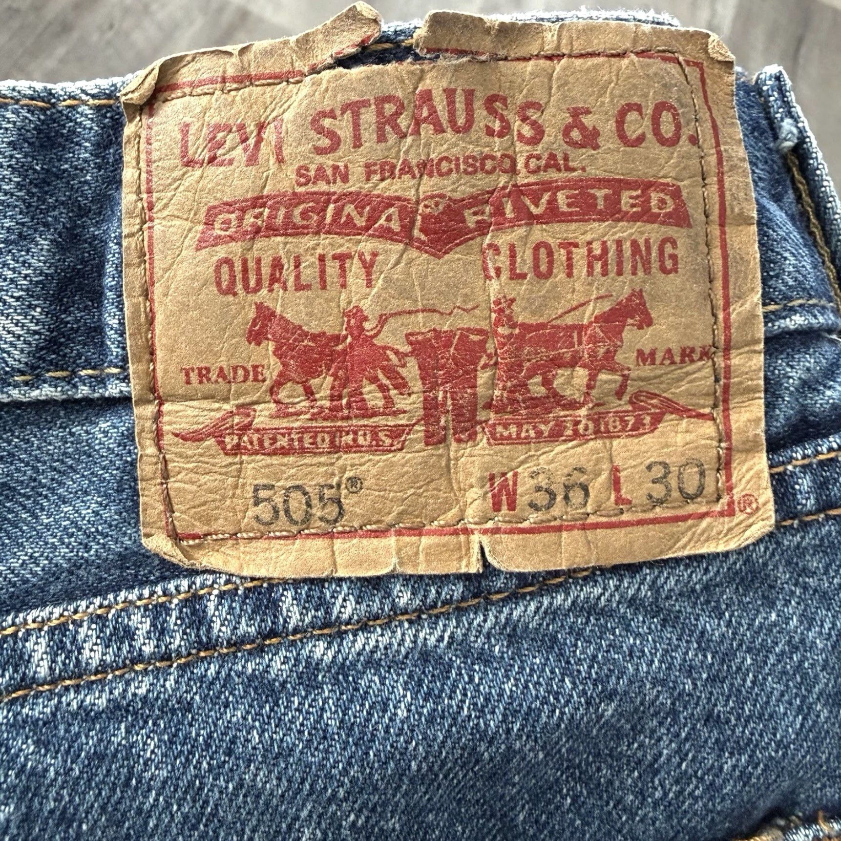 Levi's Levi's 505 Jeans Mens 36x30 Blue Distressed 5-Pocket Denim Regular Straight Red Tab Casual Comfortable Classic USA Brand Mens Size US 36 / EU 52 - 7 Thumbnail