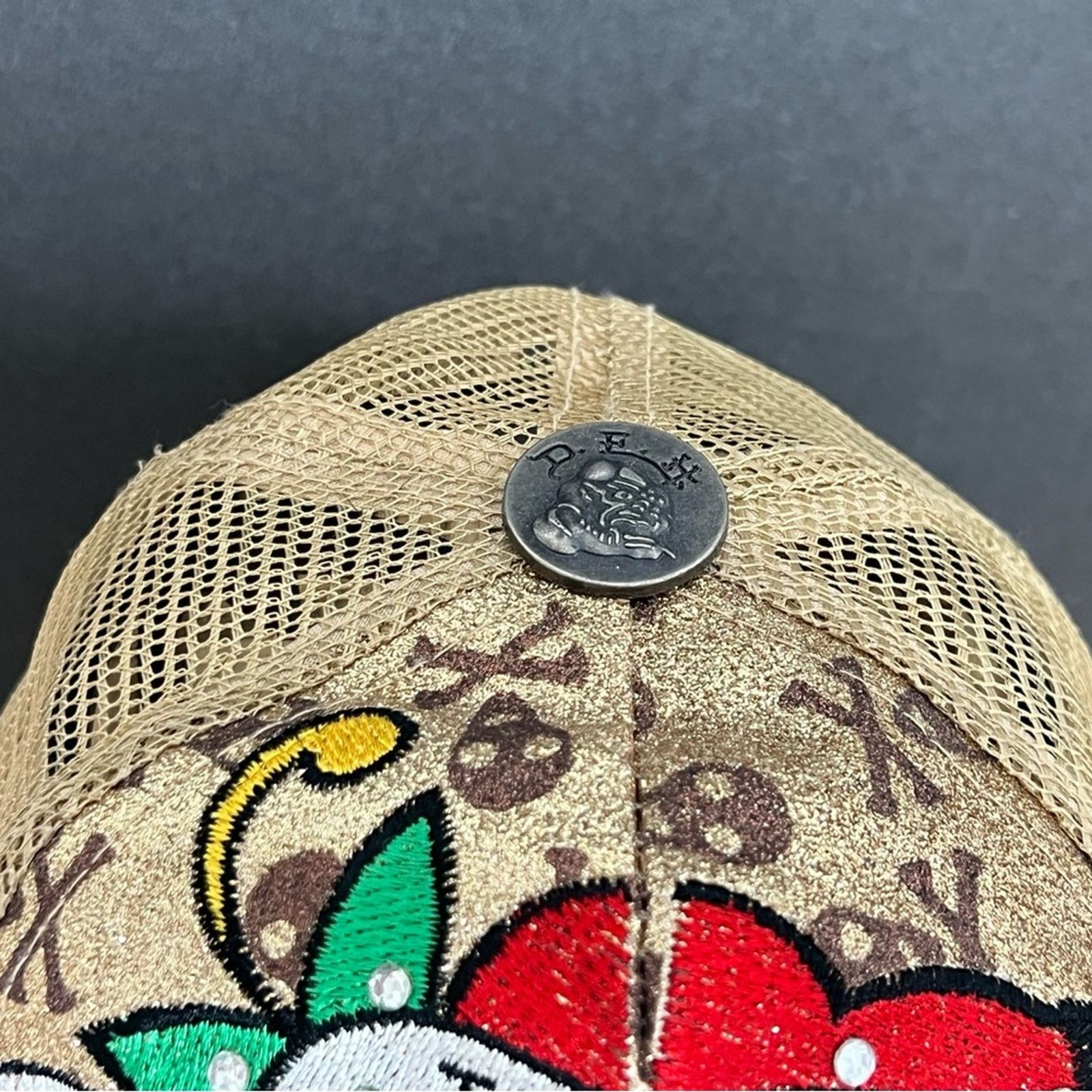 Ed Hardy Ed Hardy Snapback Denim Hat Love Kills Slowly Skull & Heart Size ONE SIZE - 4 Thumbnail