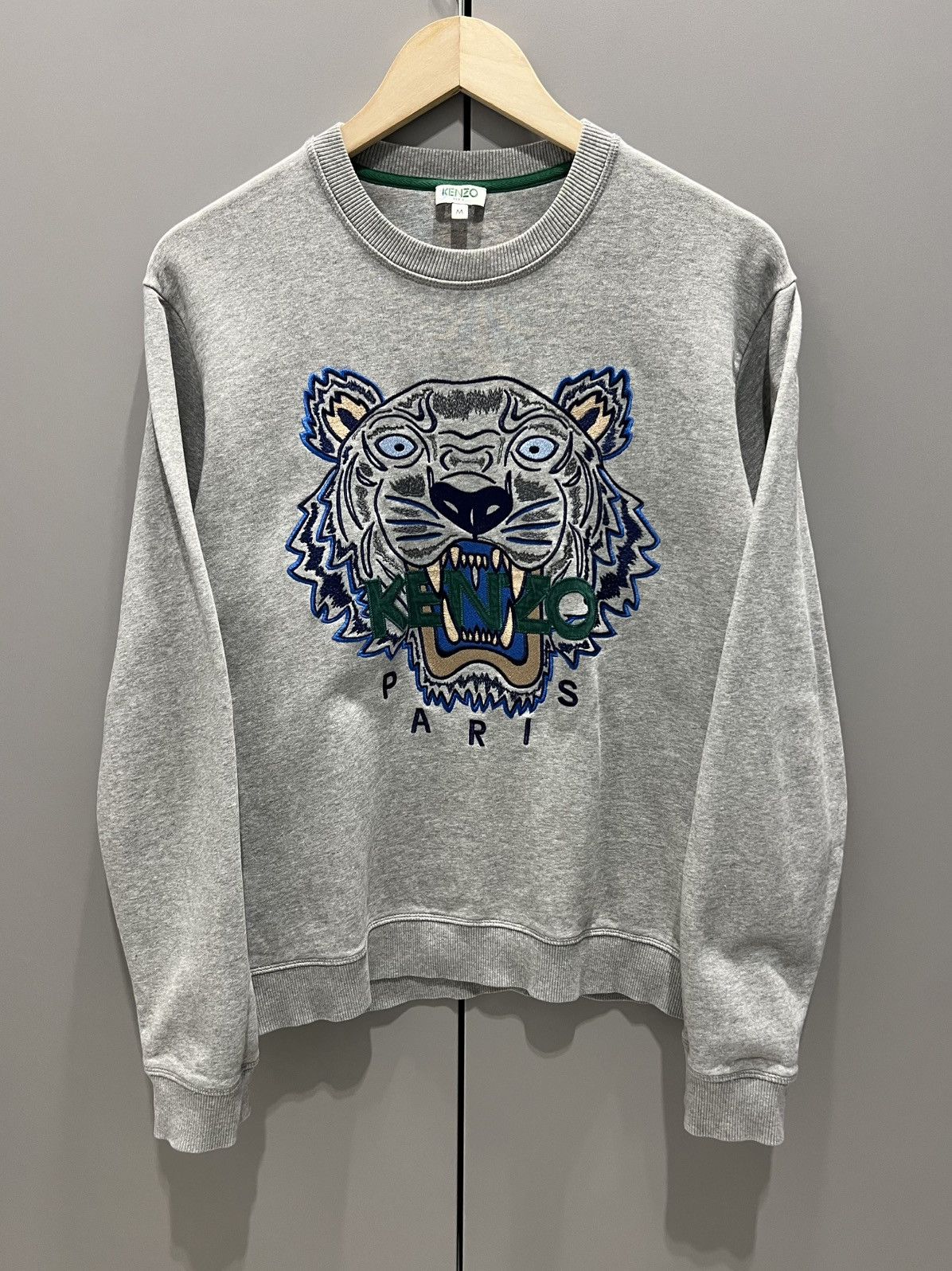 Kenzo Kenzo Paris Jungle Tiger Embroidered Sweatshirt Gray Medium Size US M / EU 48-50 / 2 - 14 Thumbnail