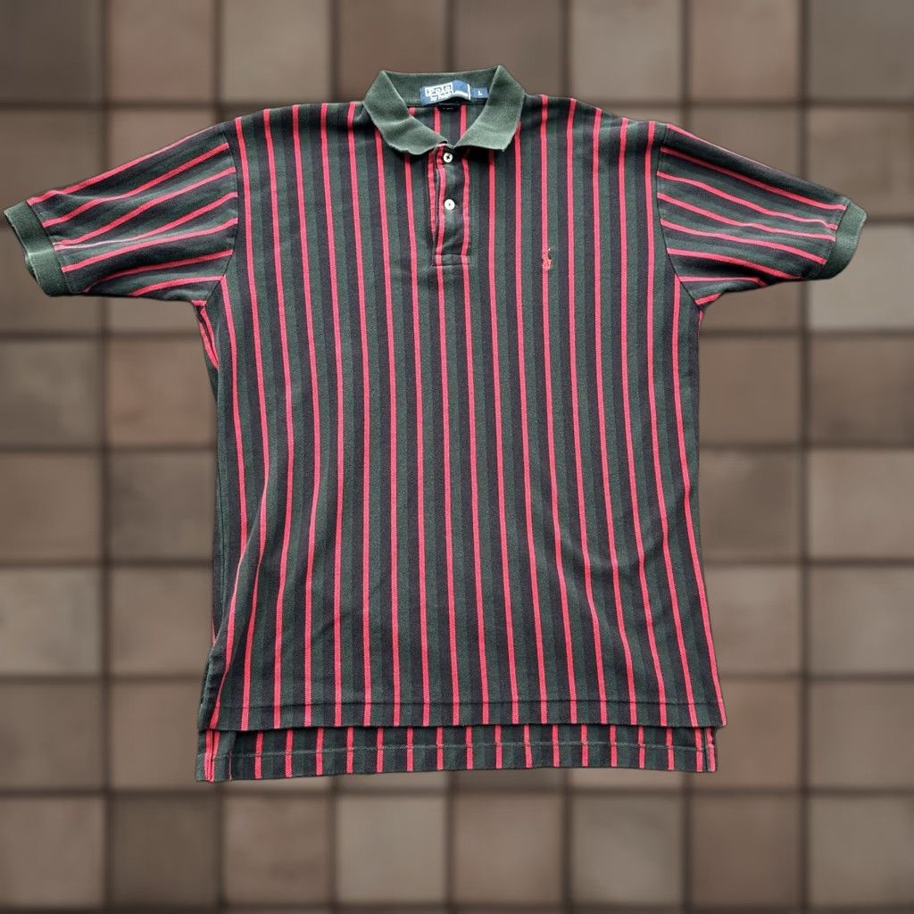 Polo Ralph Lauren Polo Ralph Lauren Polo Shirt Men L Black Red Striped Cotton Golf Golfing Polo Shirt Men L Black Red Striped Cotton Golf Golfing Size US L / EU 52-54 / 3 - 1 Thumbnail