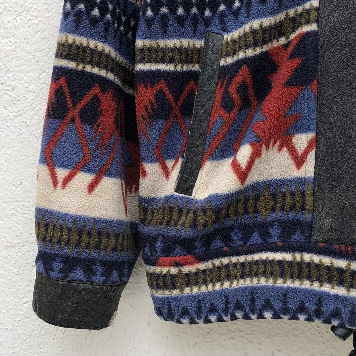 Vintage Vintage NZ Lamb Skim Leather Navajo Pattern Fleece Jacket Size US L / EU 52-54 / 3 - 10 Thumbnail