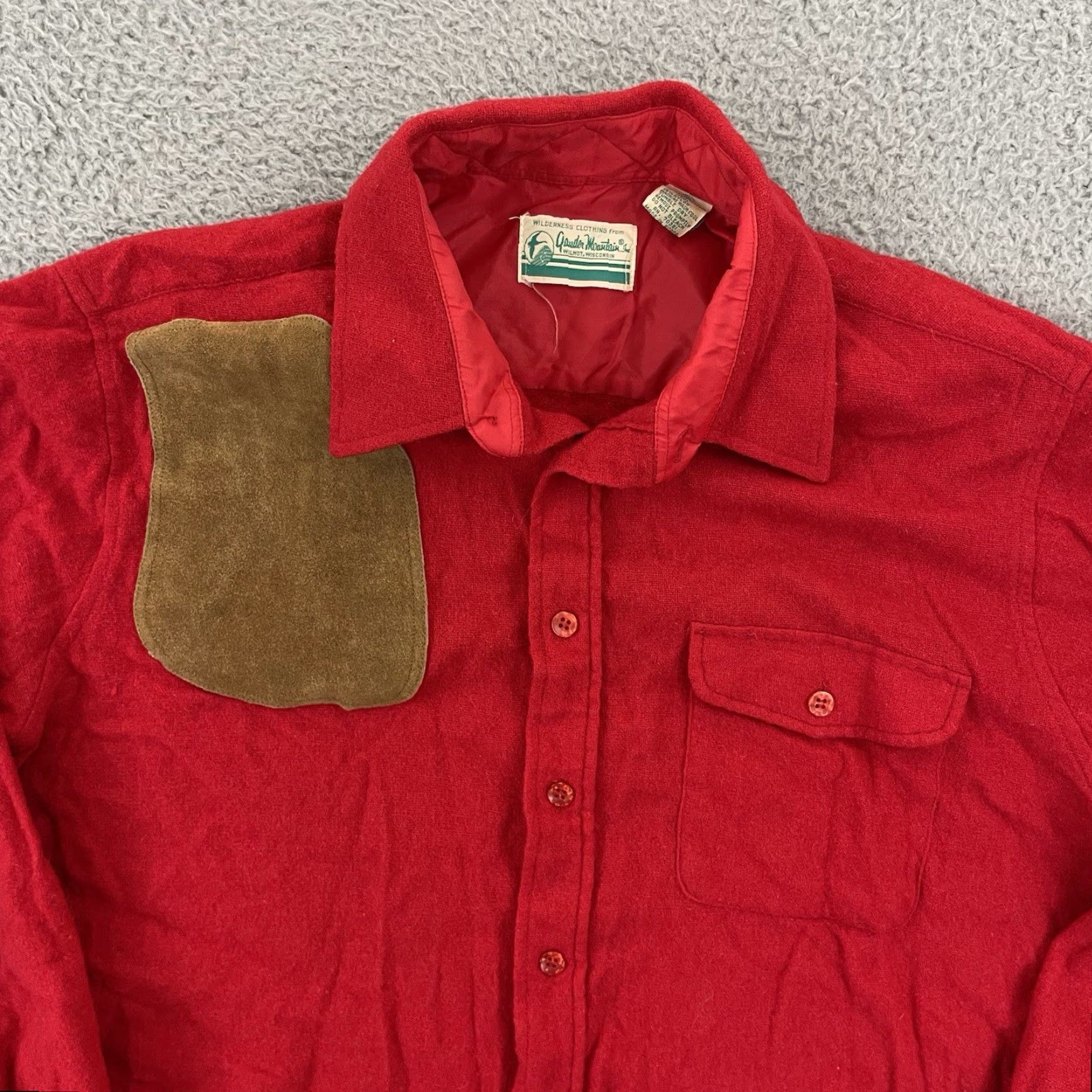 Vintage VINTAGE Gander Mountain Shirt Mens XL Red Wool Button-Up Flannel 80s USA Elbow Pad Brass Angel Pattern Size US XL / EU 56 / 4 - 3 Thumbnail