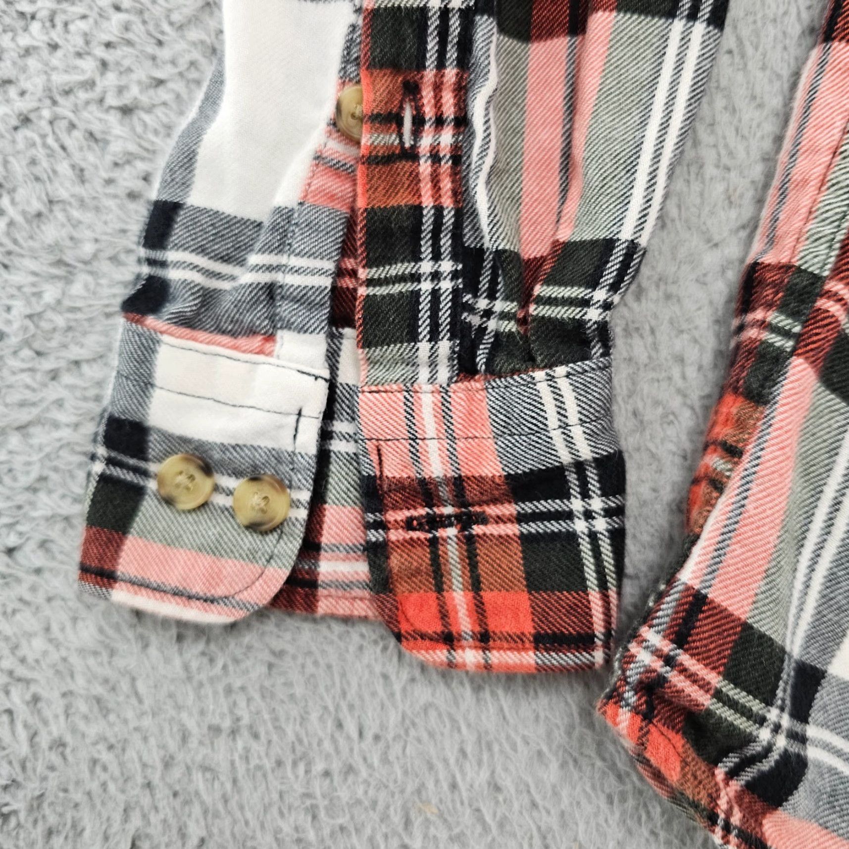 Uniqlo JW Anderson x Uniqlo Shirt Mens Size Medium Orange Black Plaid Flannel Button Up Size US M / EU 48-50 / 2 - 4 Thumbnail