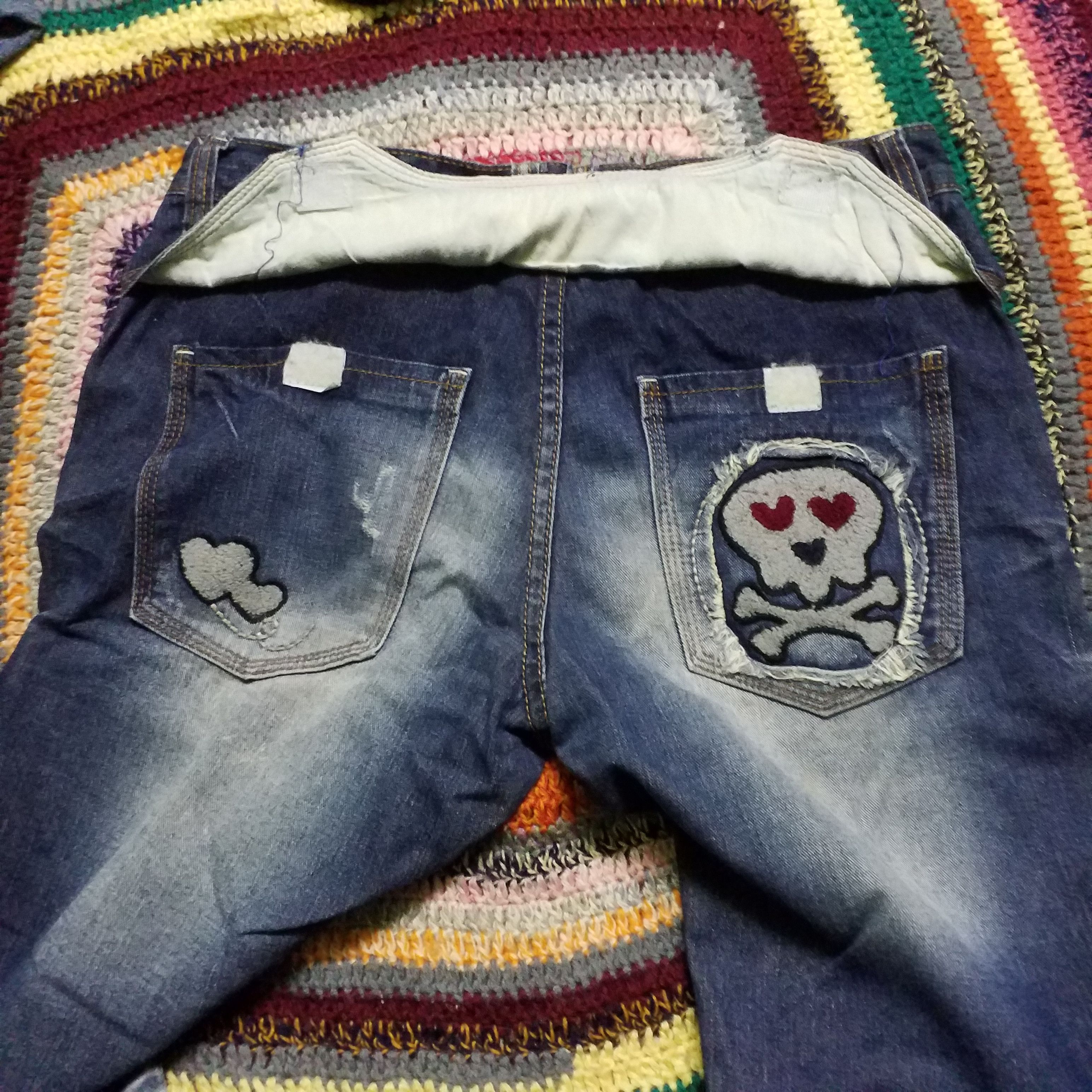 Japanese Brand DENIM SKULL IN LOVING PATCHWORK DESIGN VERY NICE UNISEX Size 36" / US 14 / IT 50 - 8 Thumbnail