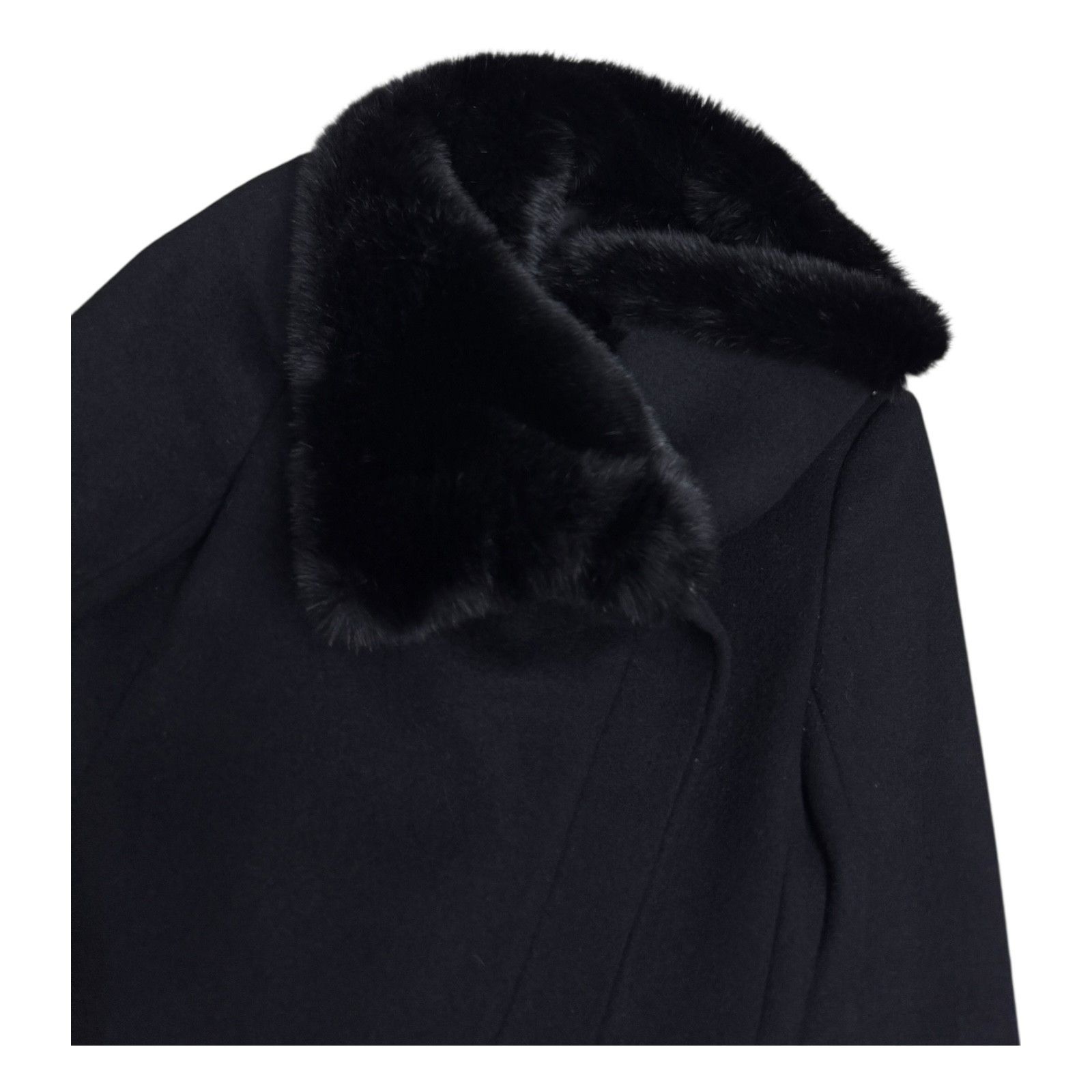 Club Monaco CLUB MONACO Faux Fur WOOL Luxury Designer Winter Pea Coat XS Size XS / US 0-2 / IT 36-38 - 5 Thumbnail