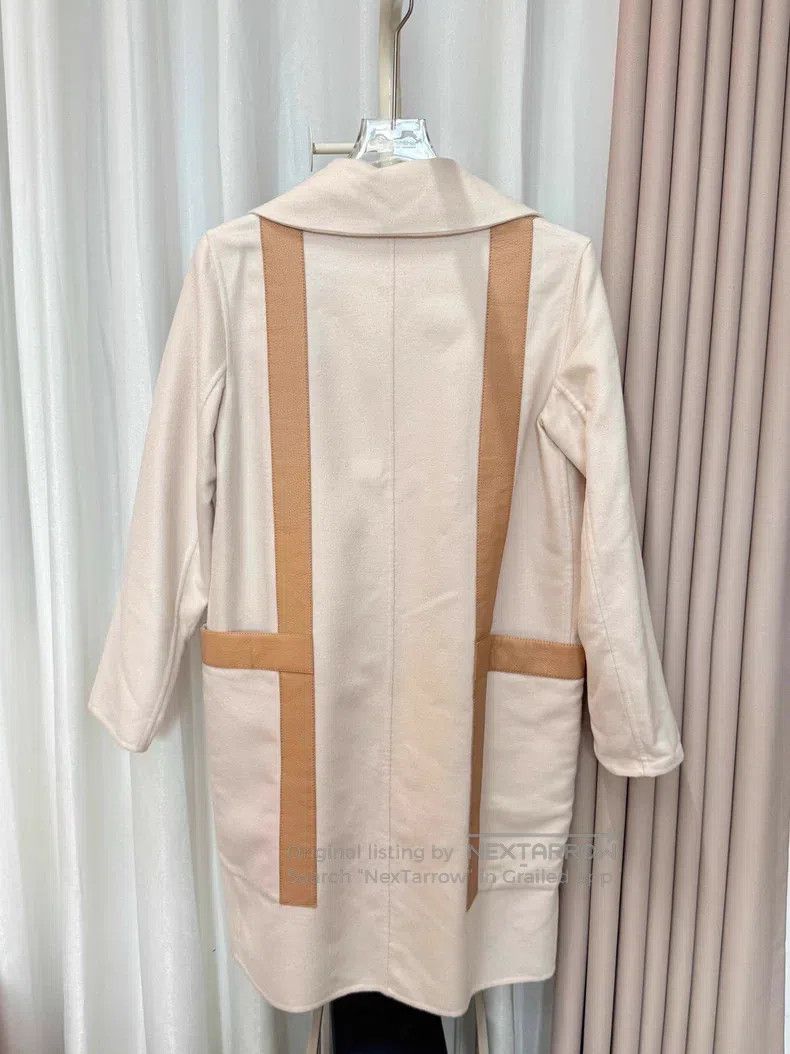 Hermes Hermes White with Apricot Stripe Cashmere Trench Coat Size XS / US 0-2 / IT 36-38 - 2 Thumbnail
