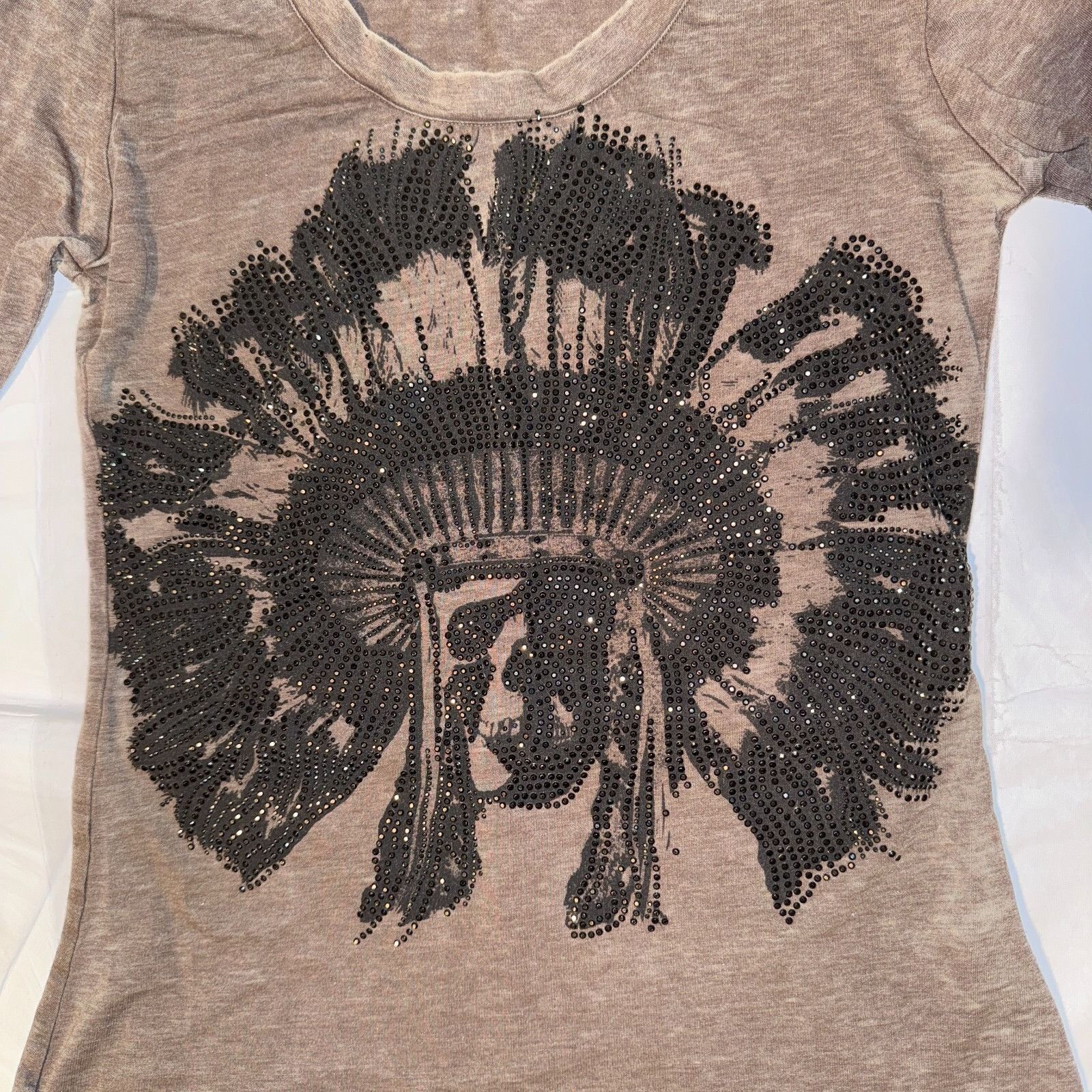 Other Rock n Roll Cowgirl Rhinestone Indian Headdress Skull Brown Size S / US 4 / IT 40 - 2 Thumbnail