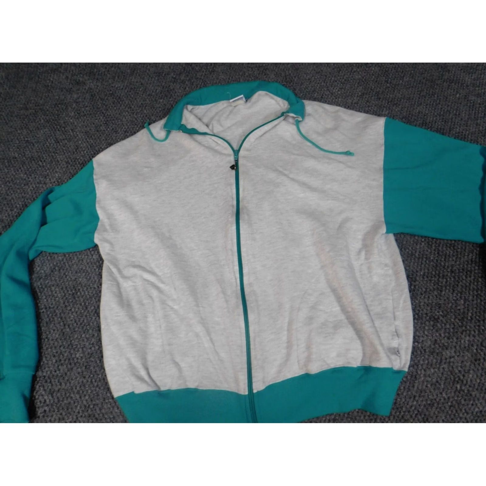Vintage Russell Womens Jacket L Gray Zip stretch athletic Coat Cotton Blend Floral Knit Formal Womens Size L Gray Stretch Size L / US 10 / IT 46 - 3 Thumbnail