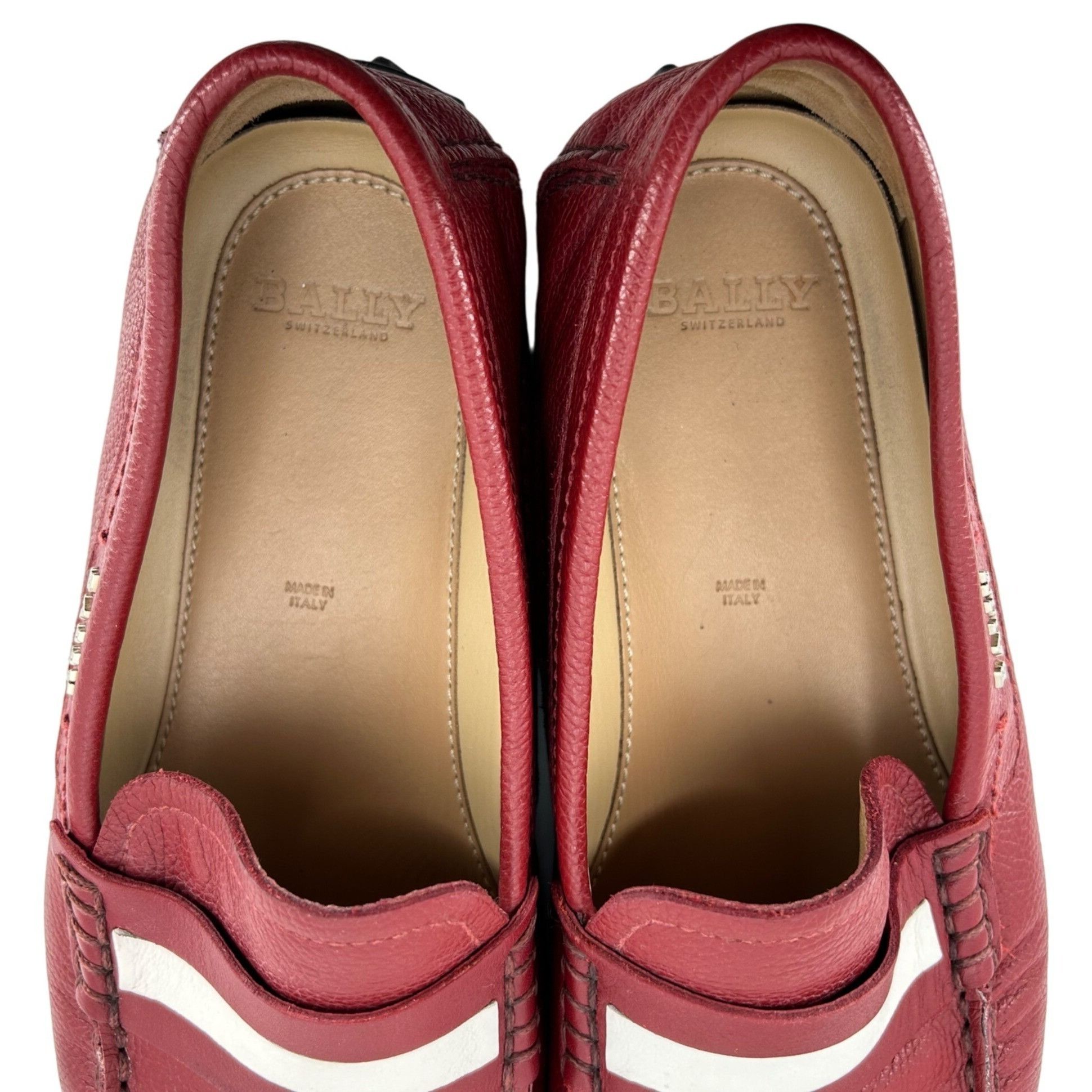 Bally Bally Switzerland Italy Red Leather Driving Loafers Men's 8E Size US 8 / EU 41 - 7 Thumbnail