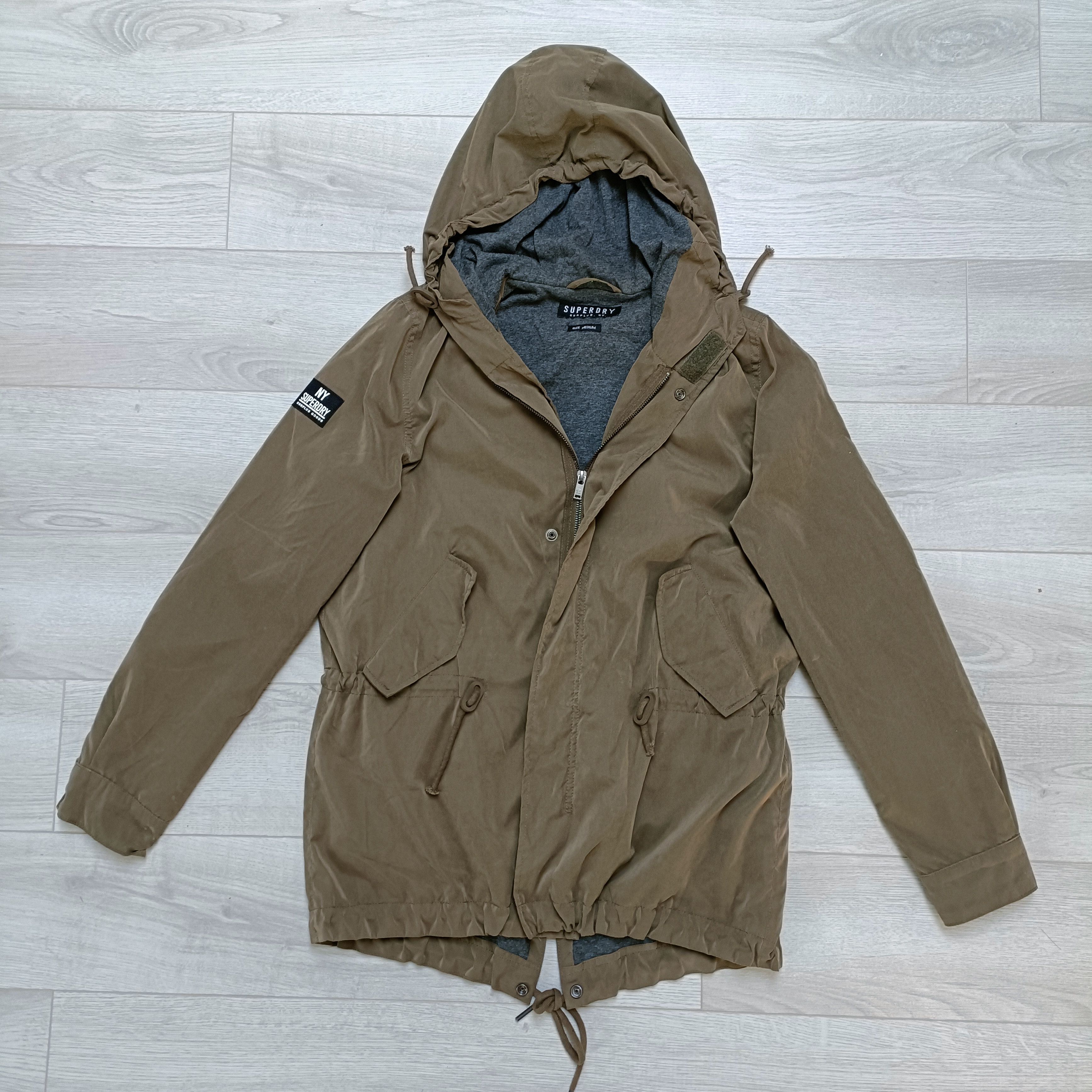 Superdry Men's Khaki Full Zip Parka ! Size US M / EU 48-50 / 2 - 2 Thumbnail