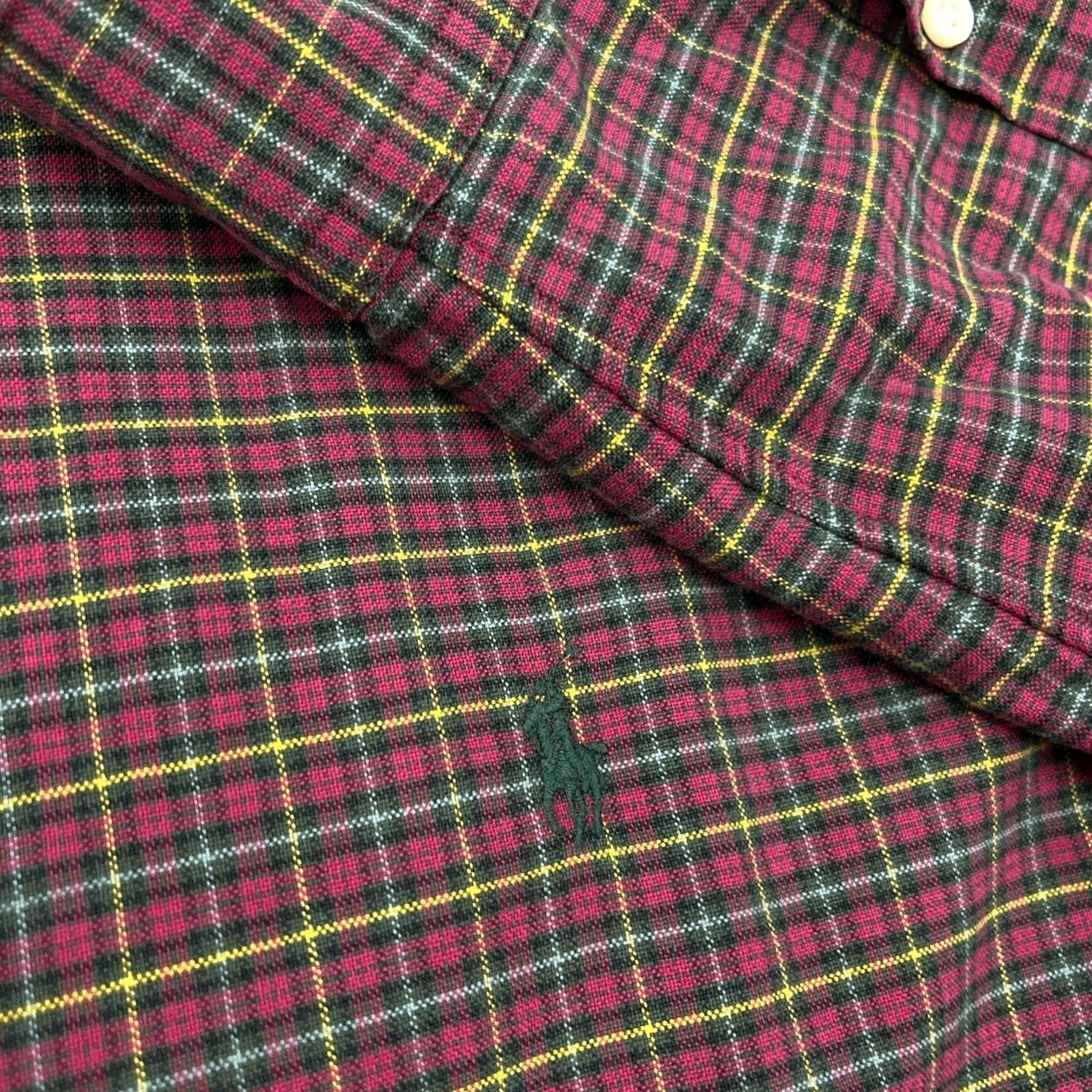 Ralph Lauren Ralph Lauren Button-Up Shirt Men XL Plaid Red Green Oxford OCBD Dress Logo Pony Prep Shirt Size 46R - 4 Thumbnail