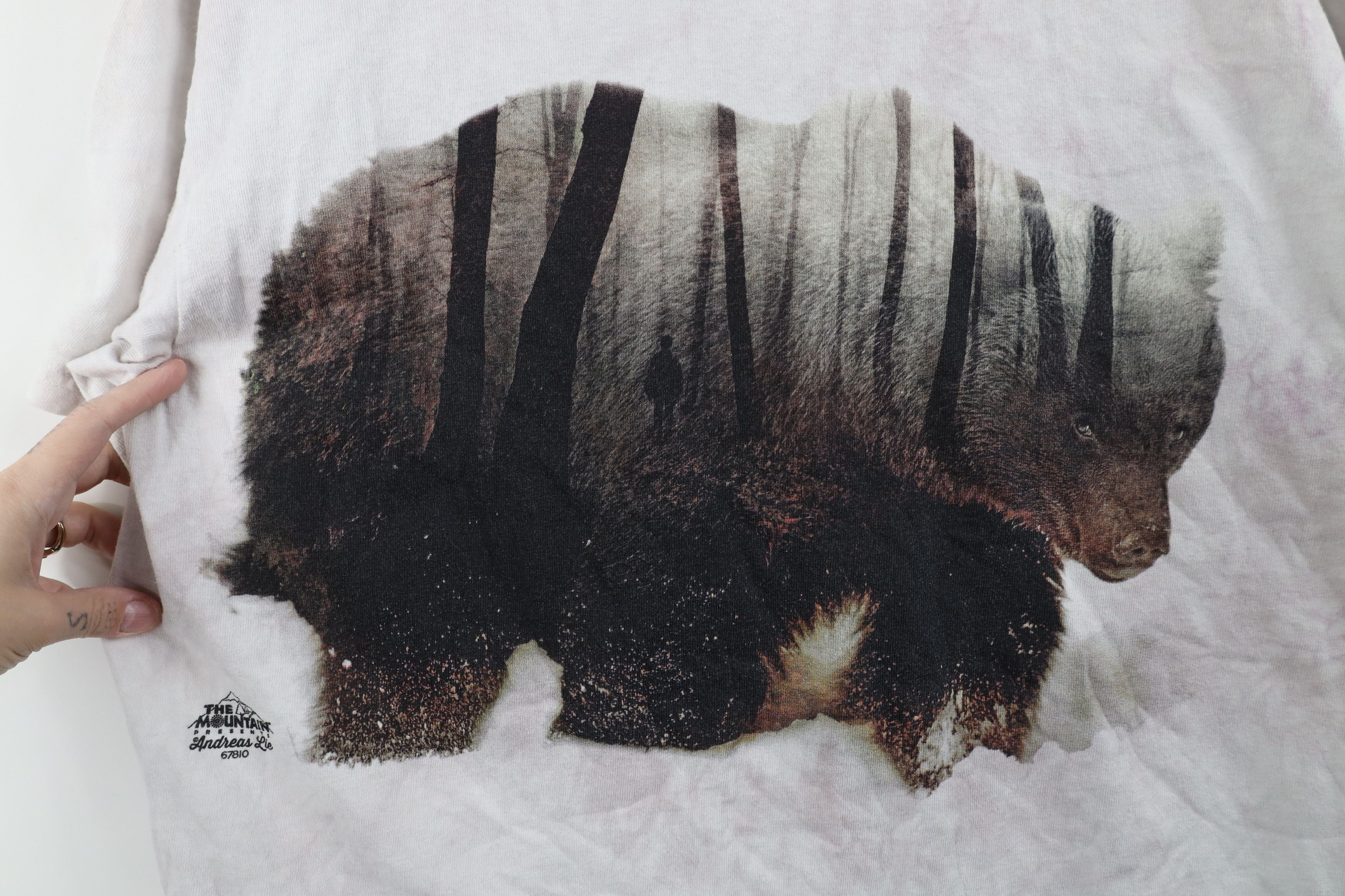 Vintage Vintage Y2K Streetwear Woods Bear Acid Wash T-Shirt Cotton Size US XL / EU 56 / 4 - 4 Thumbnail