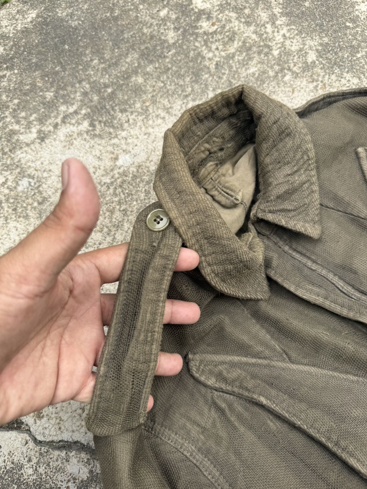 Maison MIHARA YASUHIRO 🔥 MiharaYasuhiro AW05 Distressed Dutch Military Field Jacket Size US S / EU 44-46 / 1 - 12 Thumbnail
