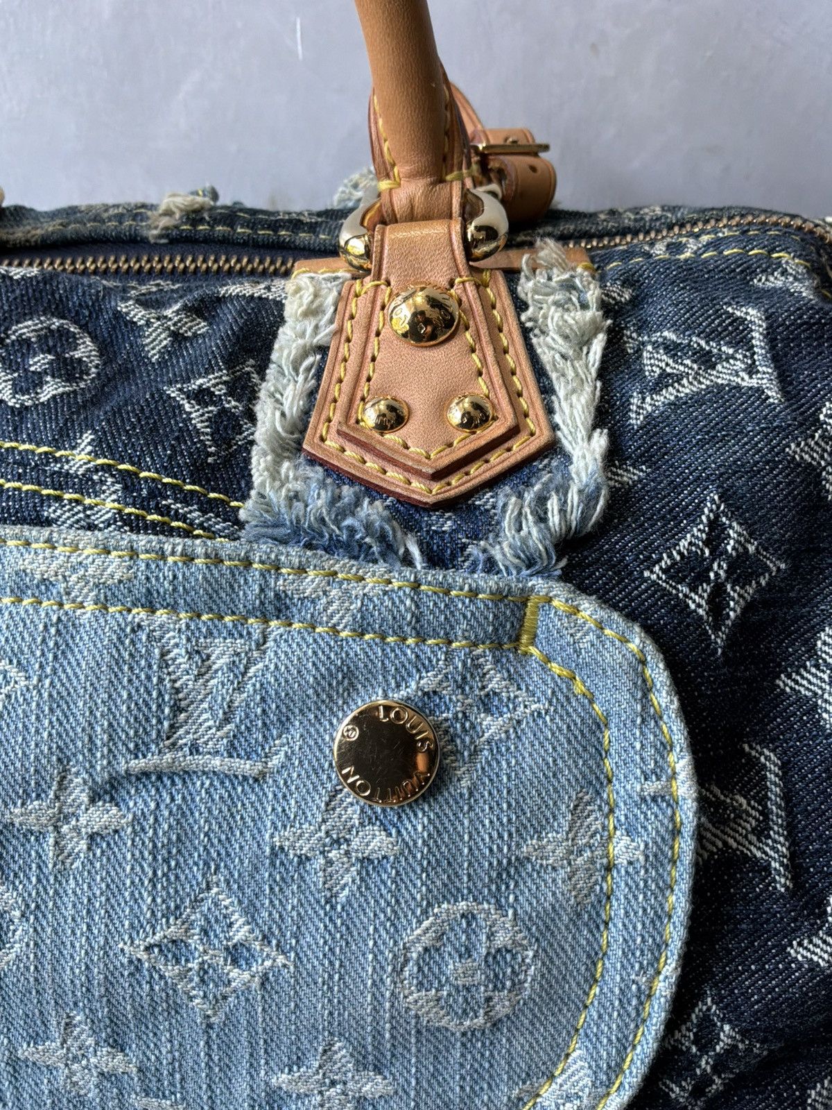 Louis Vuitton 2007 Louis Vuitton - Denim Patchwork Speedy 30 Size ONE SIZE - 13 Thumbnail