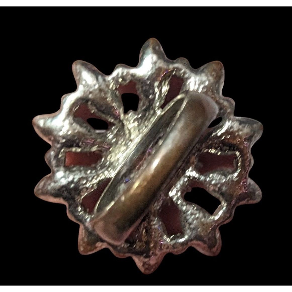 Other Black And Silver Tone Rhinestone Flower Ring Size 8 Size ONE SIZE - 5 Thumbnail