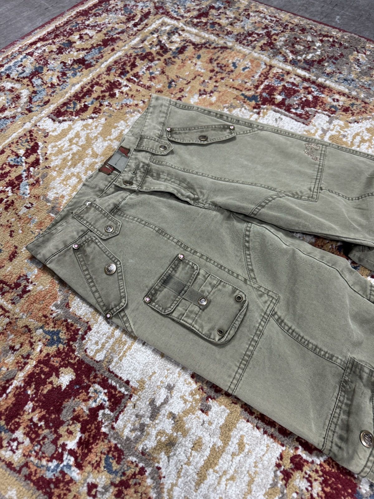20471120 ᶠᵃⁿᶜʸᵍᵘʸ BNWT Cargo Y2K Pants Bondage Vintage Denim Size US 30 / EU 46 - 2 Thumbnail